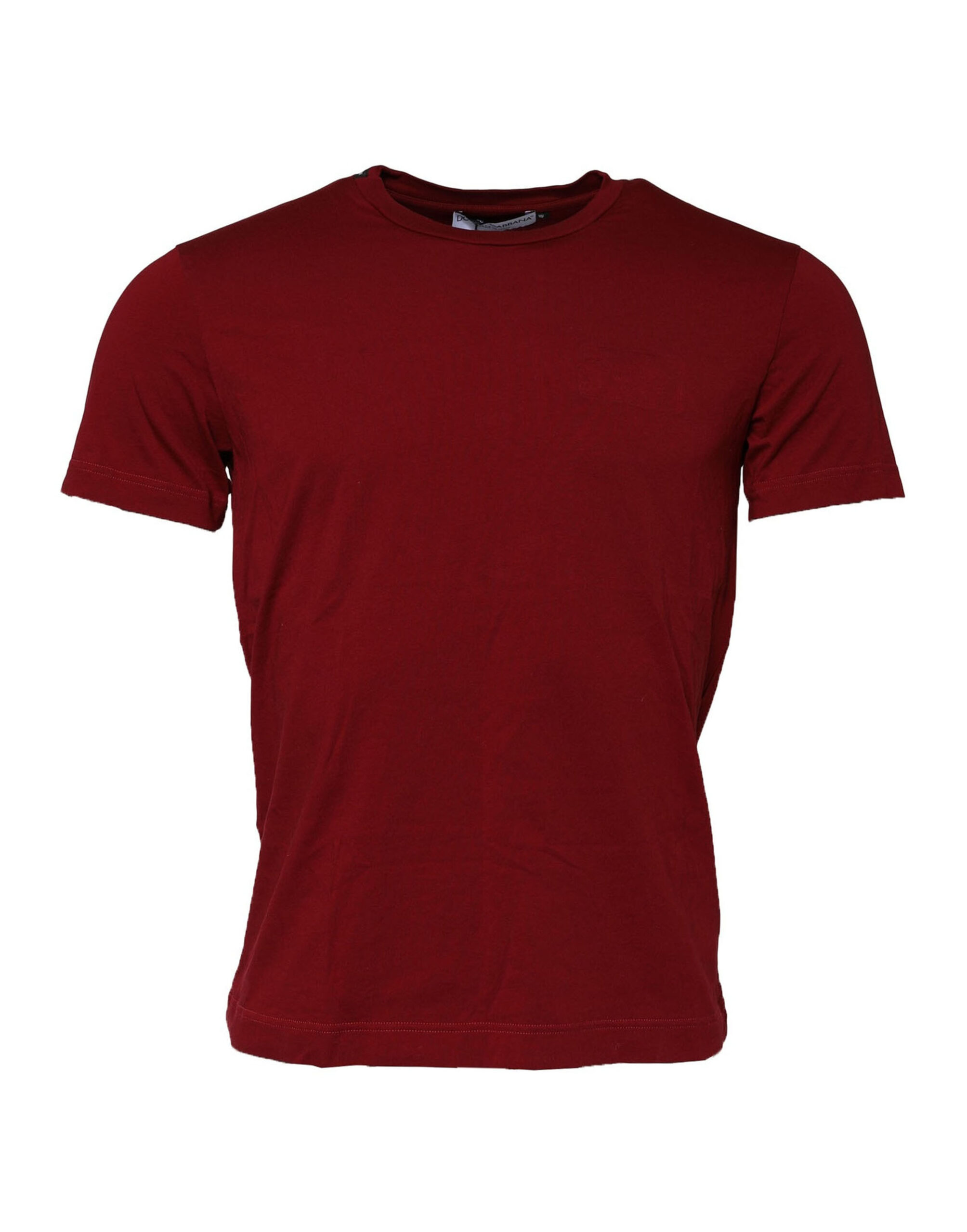 Dolce & Gabbana Maroon Cotton Crew Neck Short Sleeves T-Shirt - Image 2