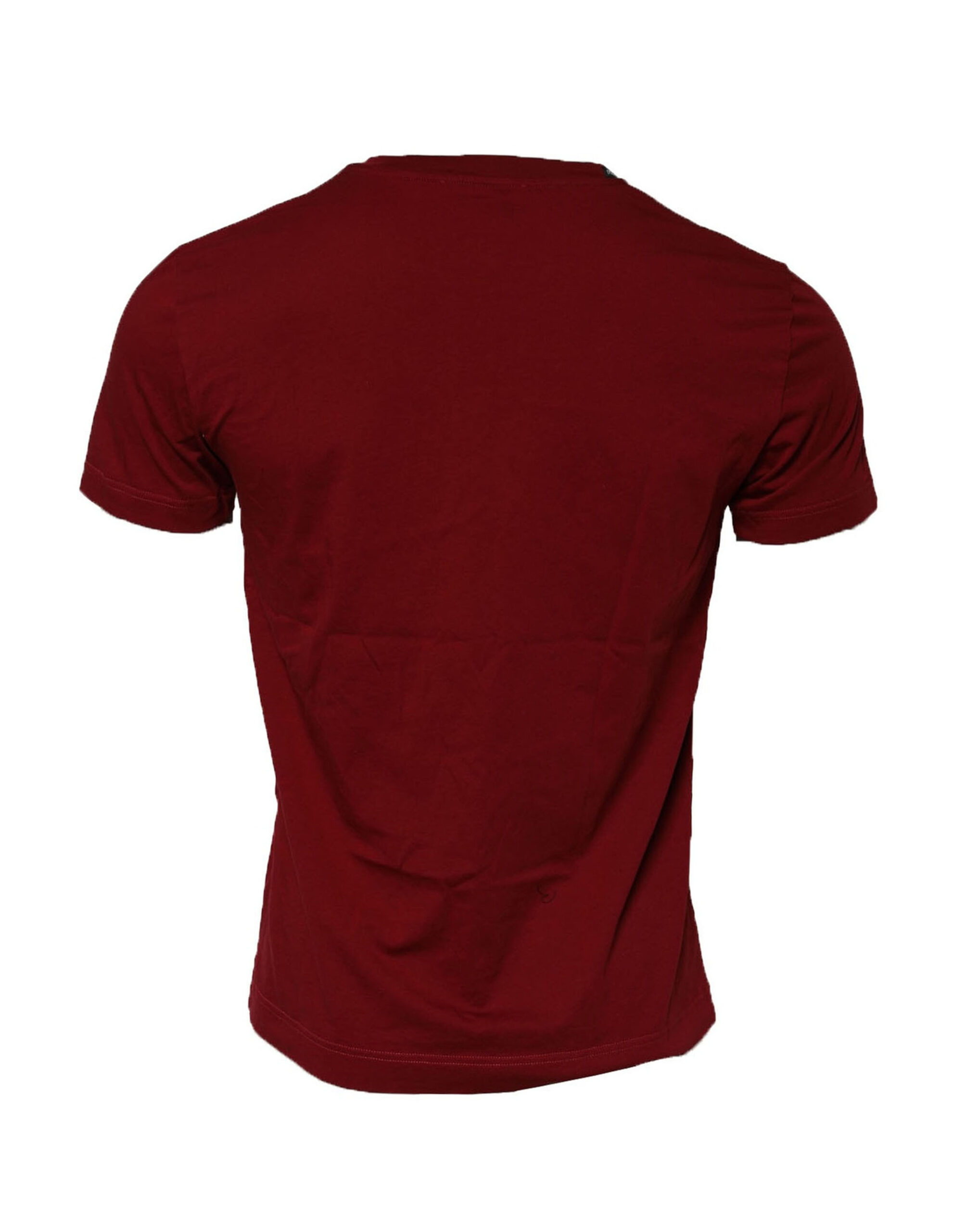 Dolce & Gabbana Maroon Cotton Crew Neck Short Sleeves T-Shirt - Image 3