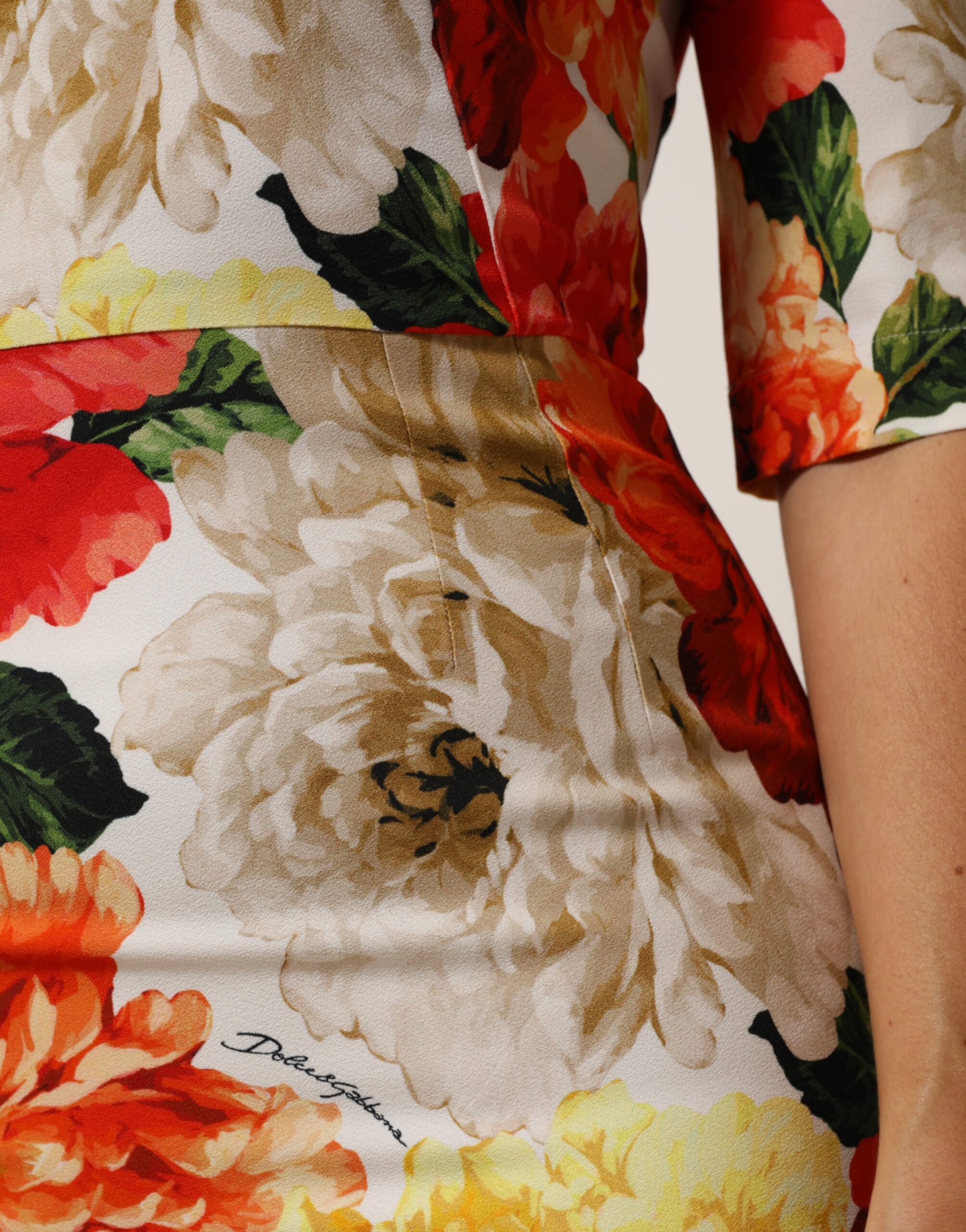Dolce & Gabbana Multicolor Floral Print Viscose Sheath Dress - Image 6