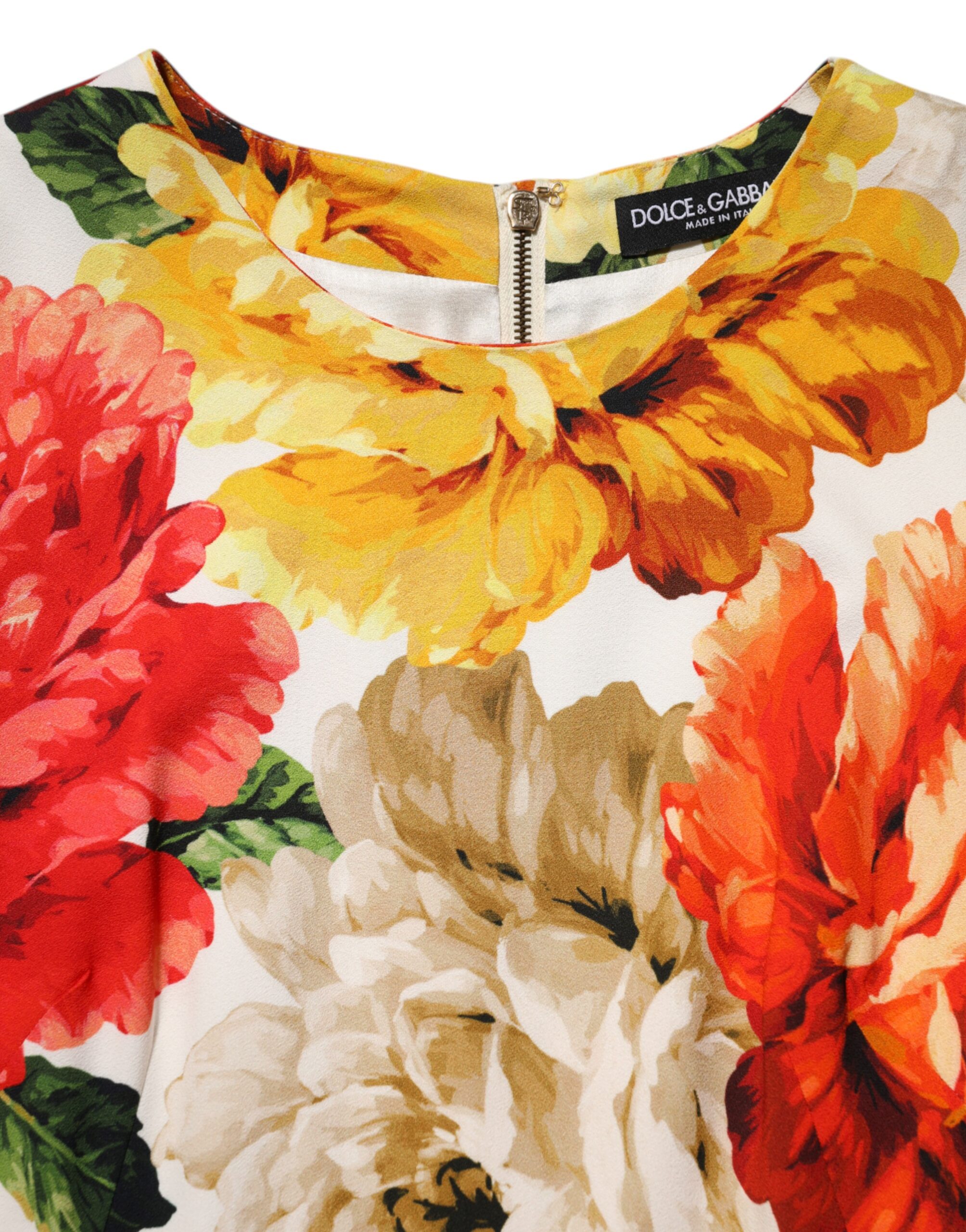 Dolce & Gabbana Multicolor Floral Print Viscose Sheath Dress - Image 7