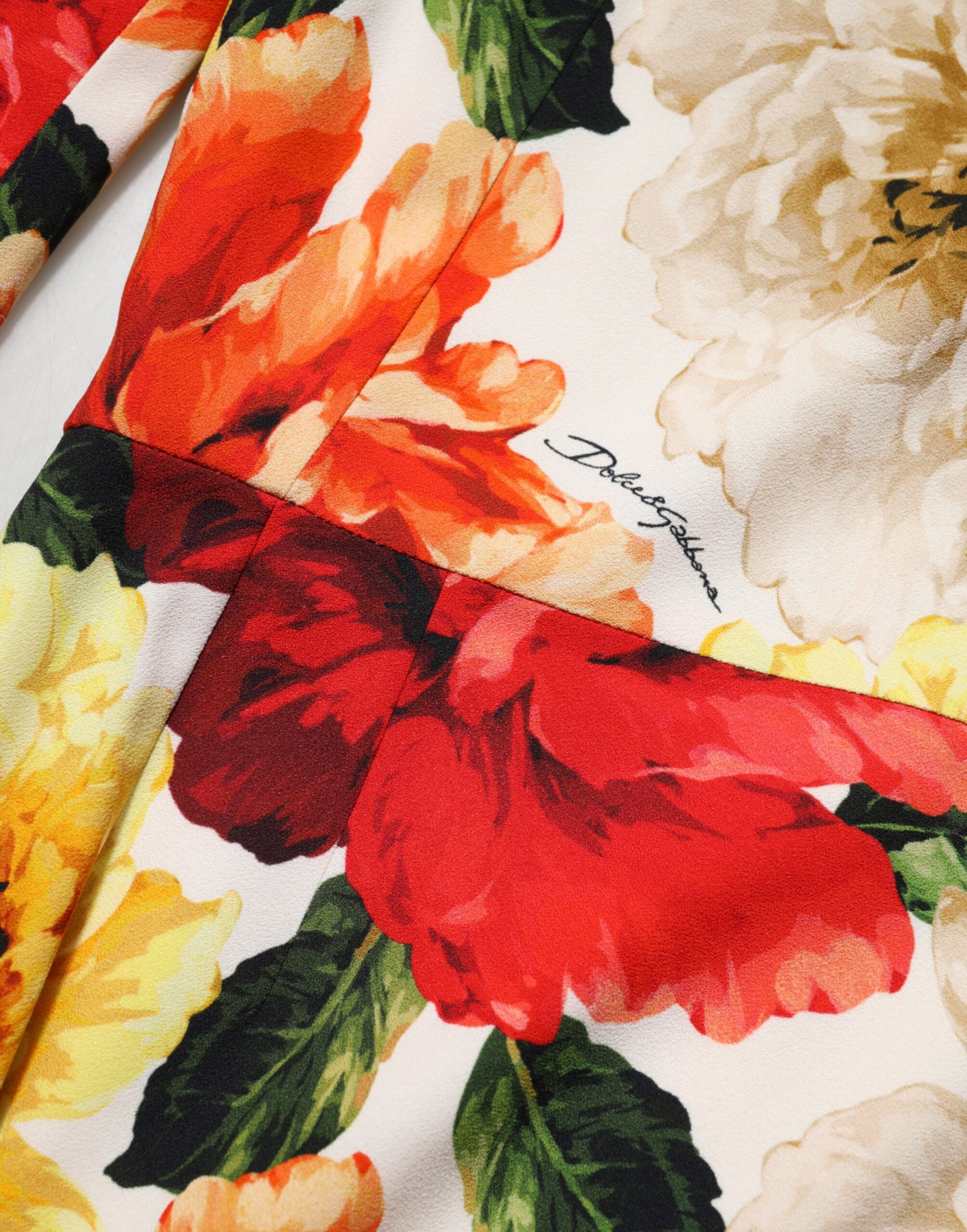 Dolce & Gabbana Multicolor Floral Print Viscose Sheath Dress - Image 8
