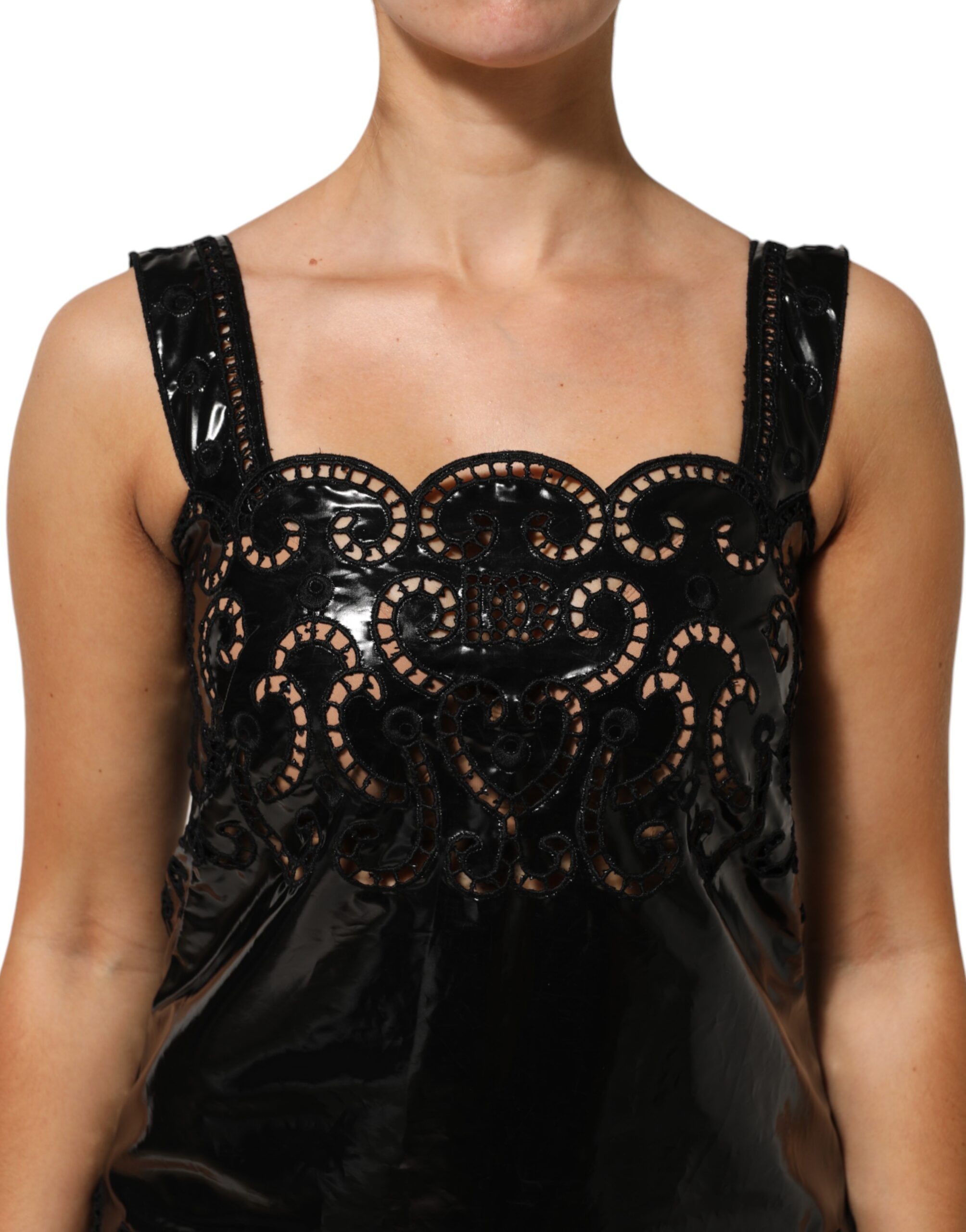 Dolce & Gabbana Black Cut Out A-line Sheath Mini Dress - Image 5