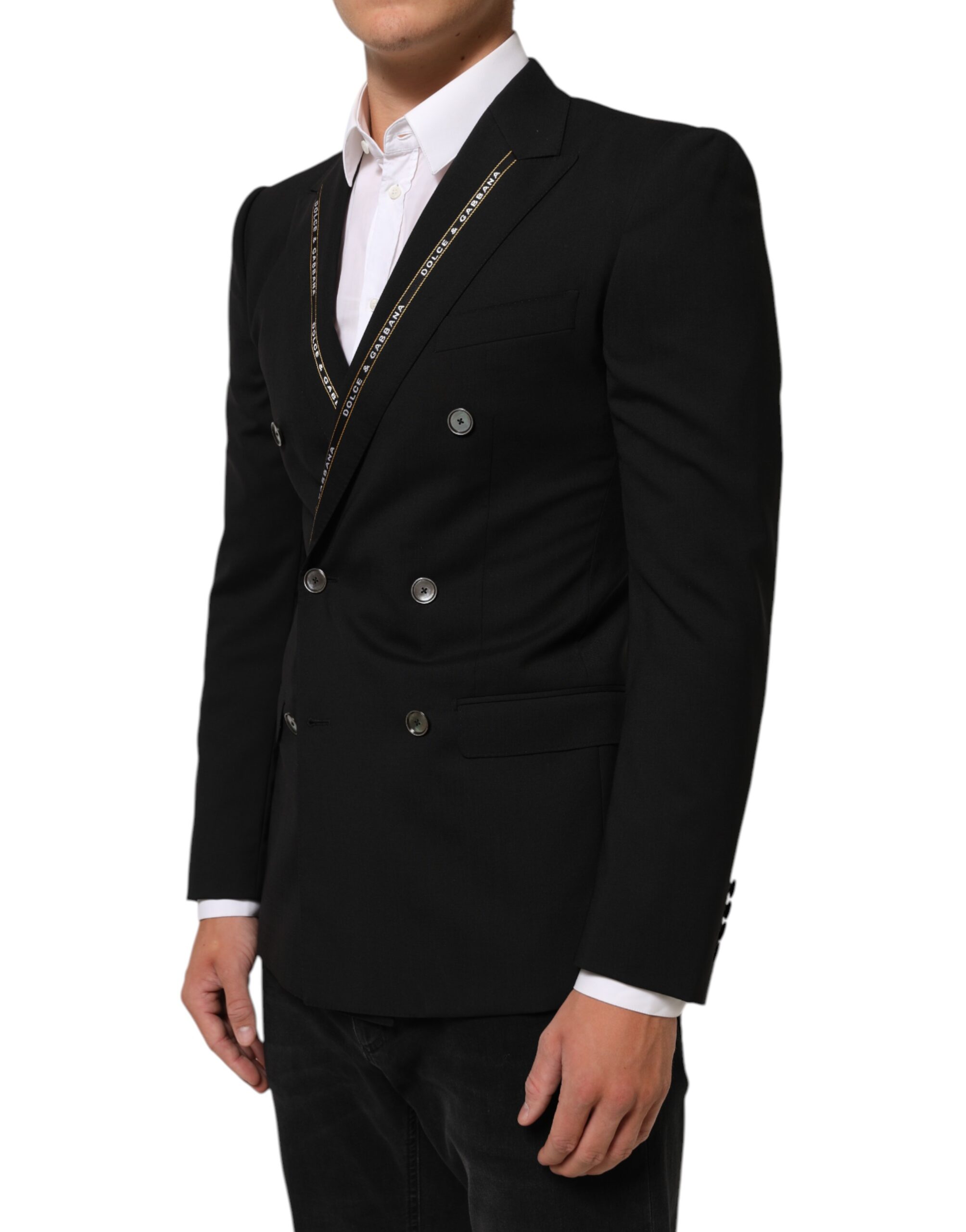 Dolce & Gabbana Black SICILIA Double Breasted Jacket Blazer - Image 3