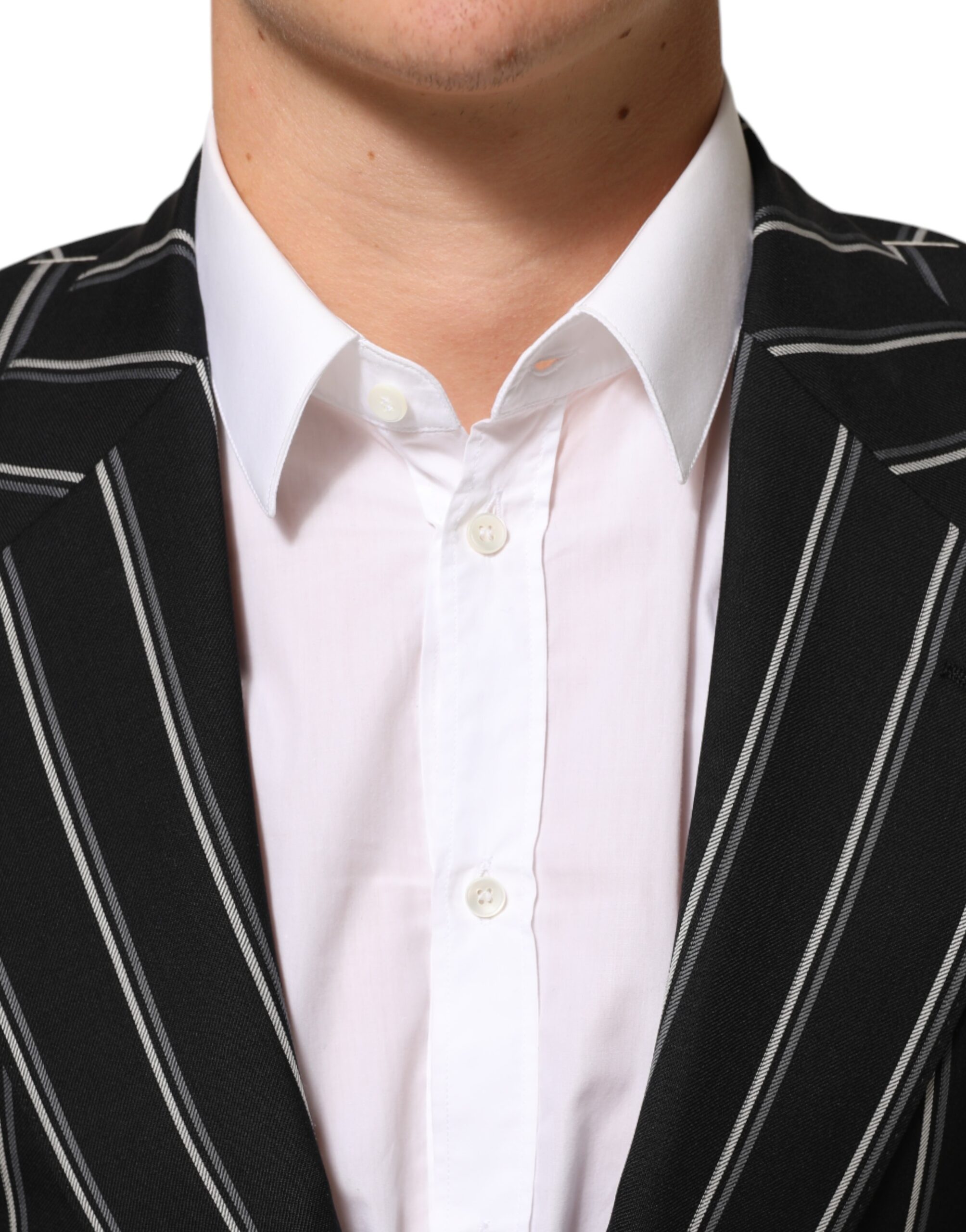 Dolce & Gabbana Black Stripes SICILIA 1 Button Suit Blazer - Image 5