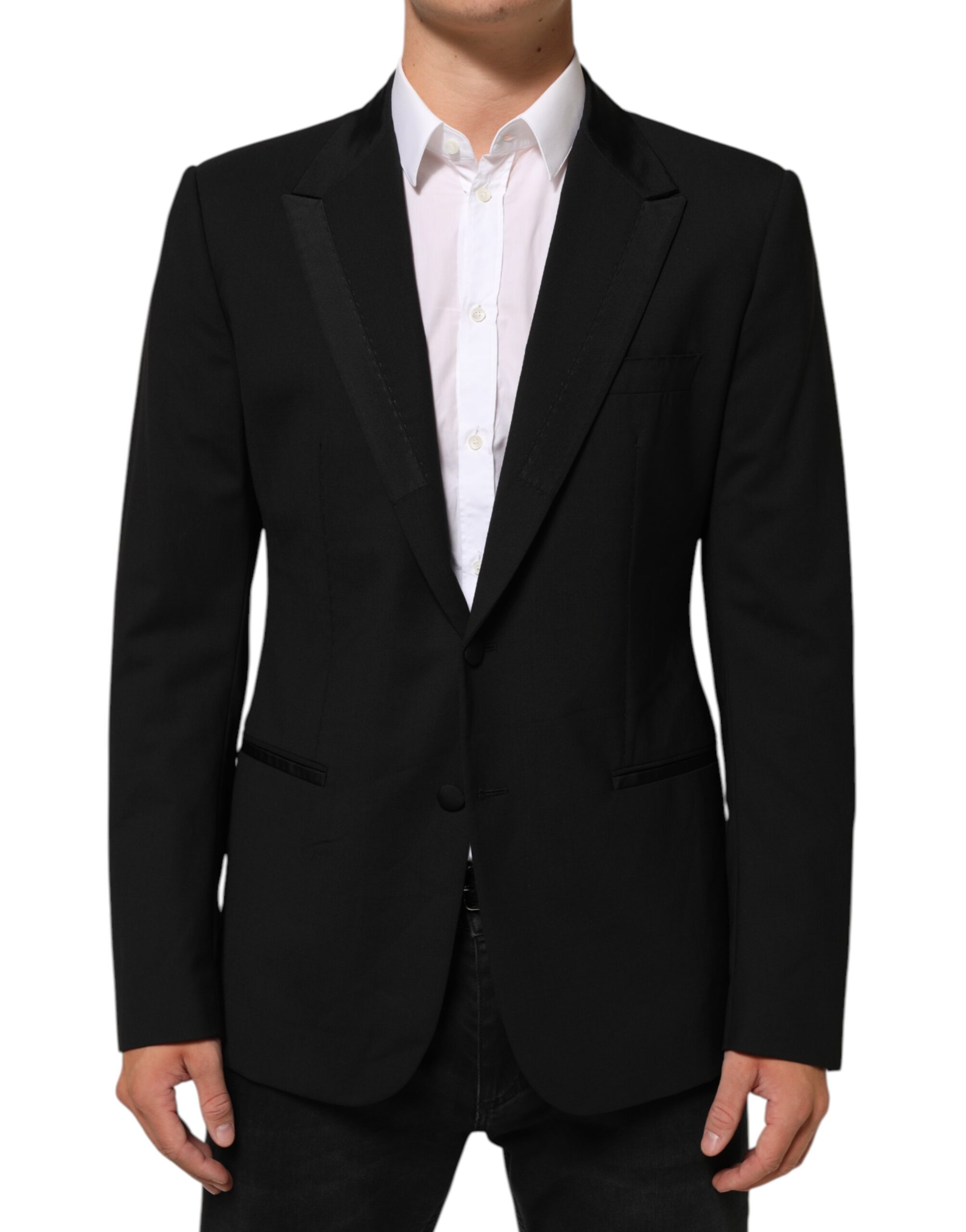 Dolce & Gabbana Black Wool 2 Buttons Suit Men Jacket Blazer - Image 2