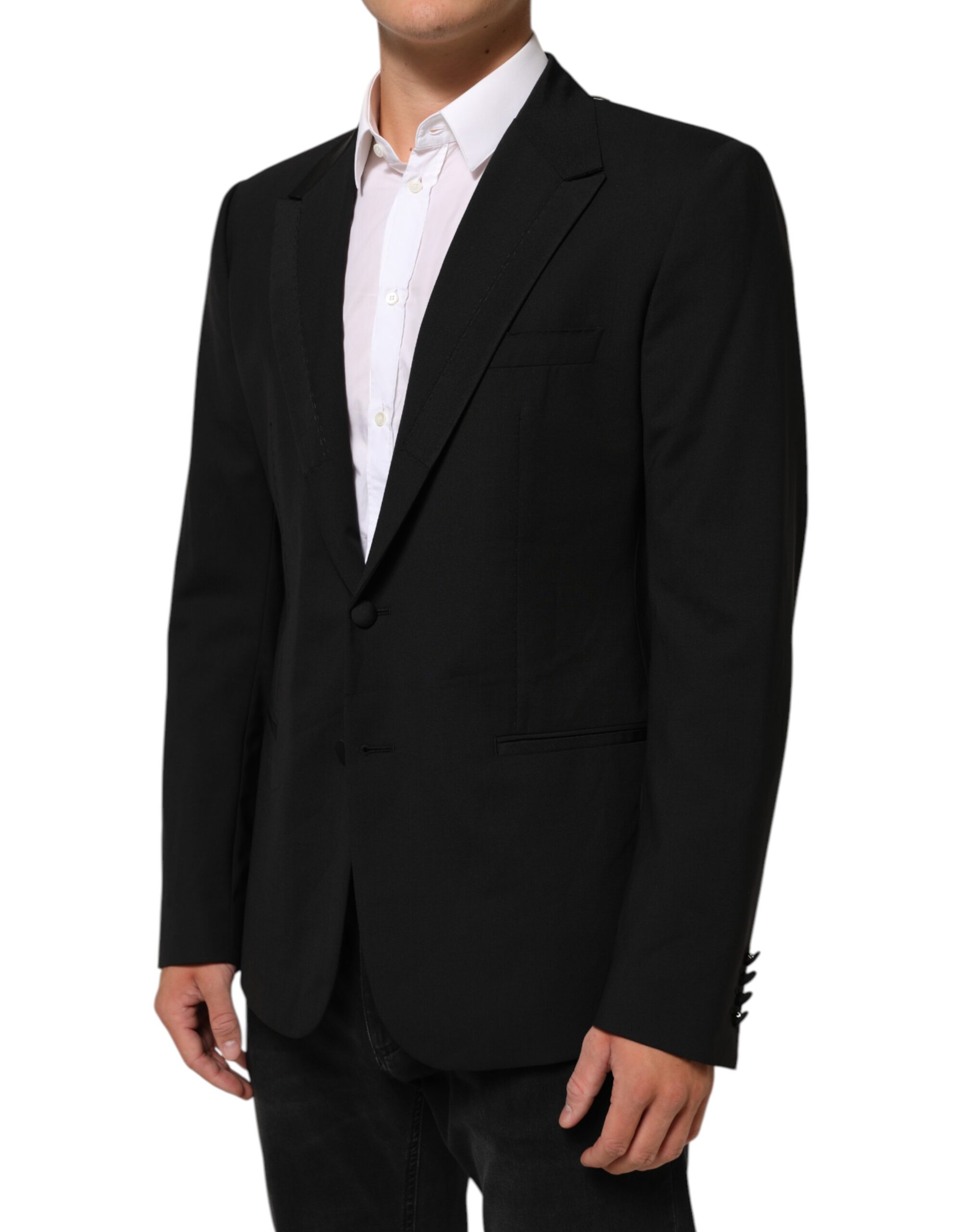 Dolce & Gabbana Black Wool 2 Buttons Suit Men Jacket Blazer - Image 3