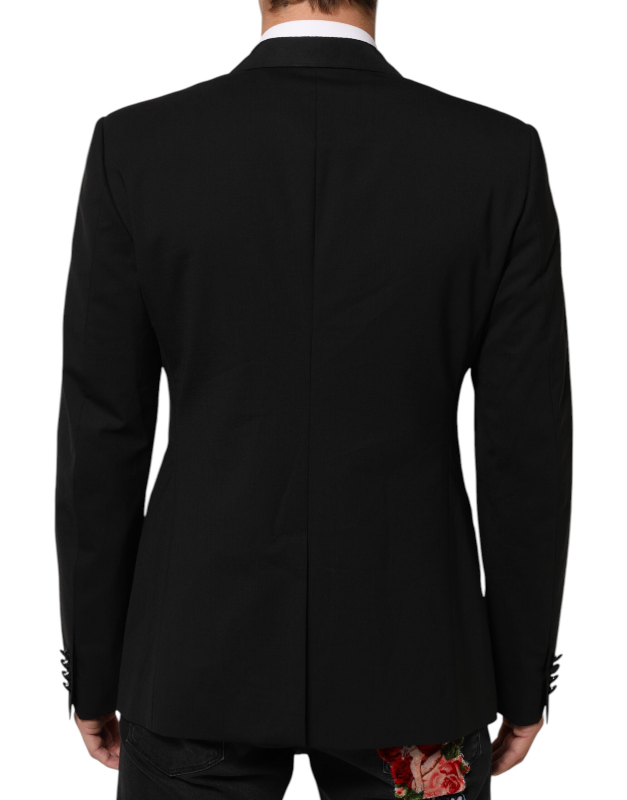 Dolce & Gabbana Black Wool 2 Buttons Suit Men Jacket Blazer - Image 4