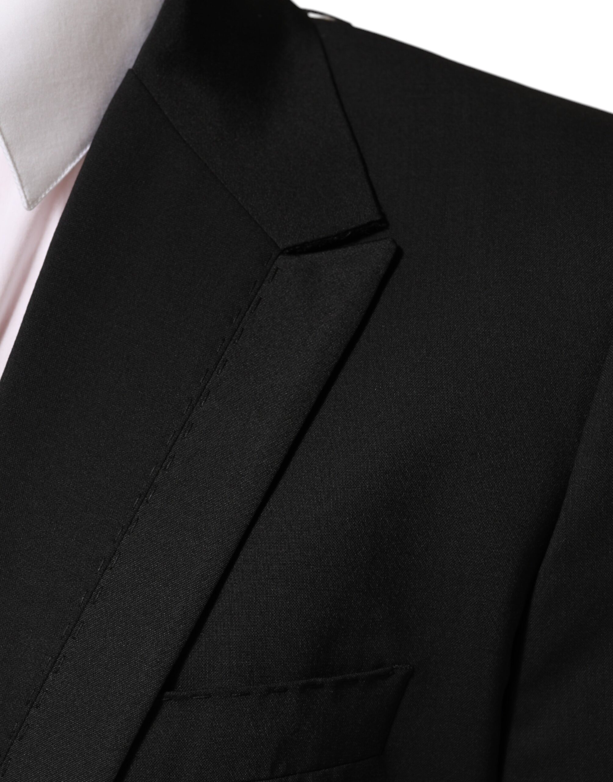 Dolce & Gabbana Black Wool 2 Buttons Suit Men Jacket Blazer - Image 6