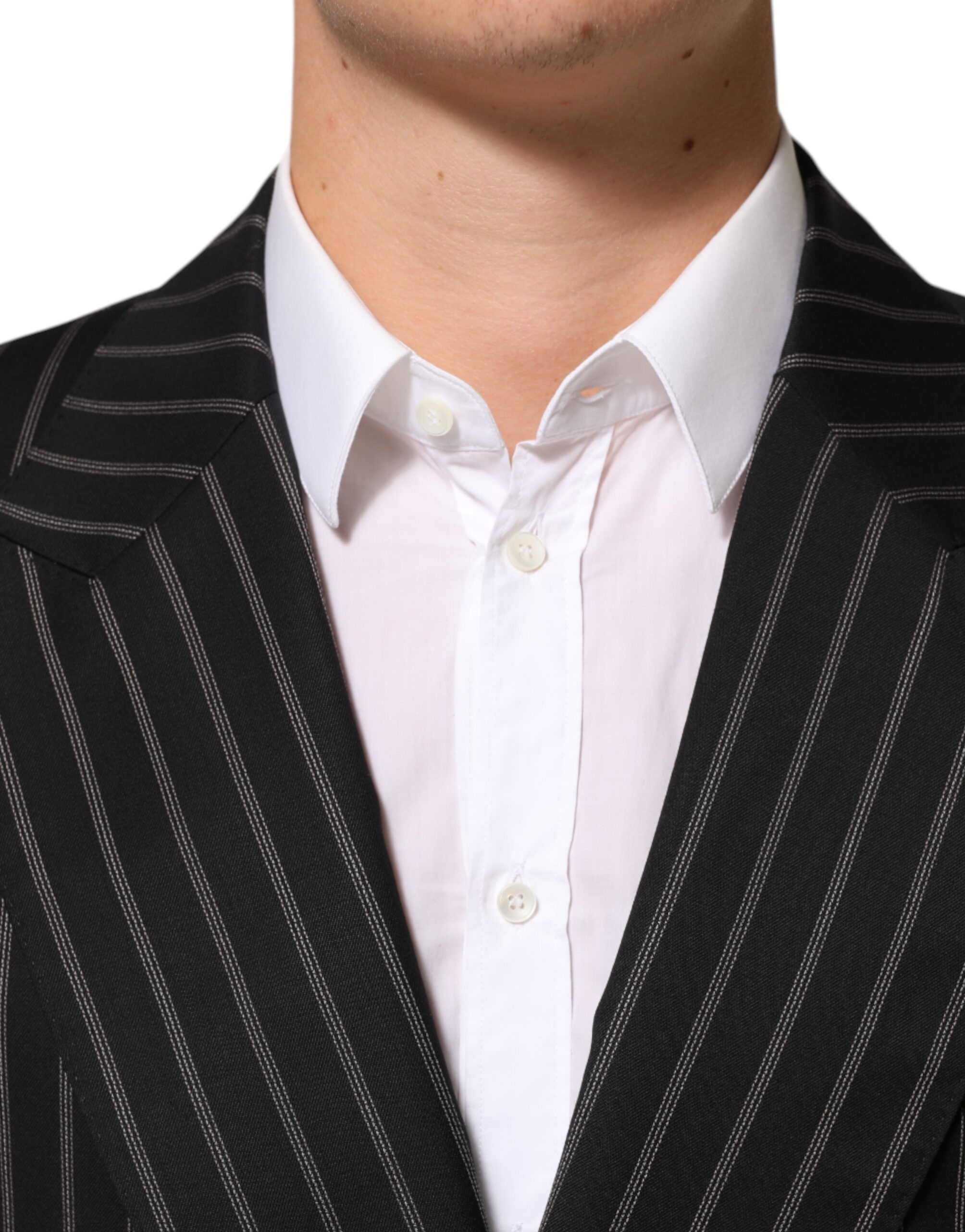 Dolce & Gabbana Black Stripes SICILIA 1 Button Suit Blazer - Image 5