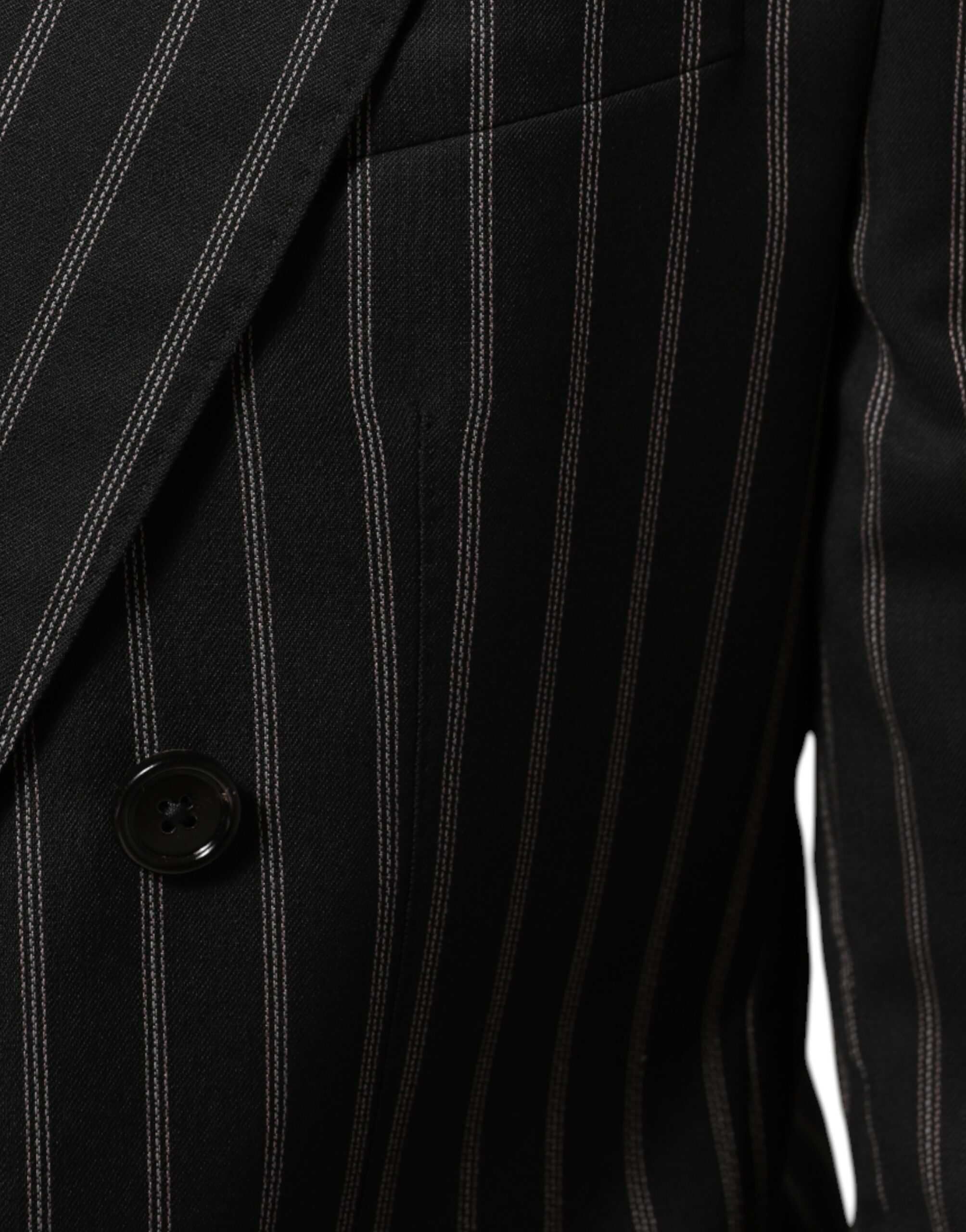 Dolce & Gabbana Black Stripes SICILIA 1 Button Suit Blazer - Image 6