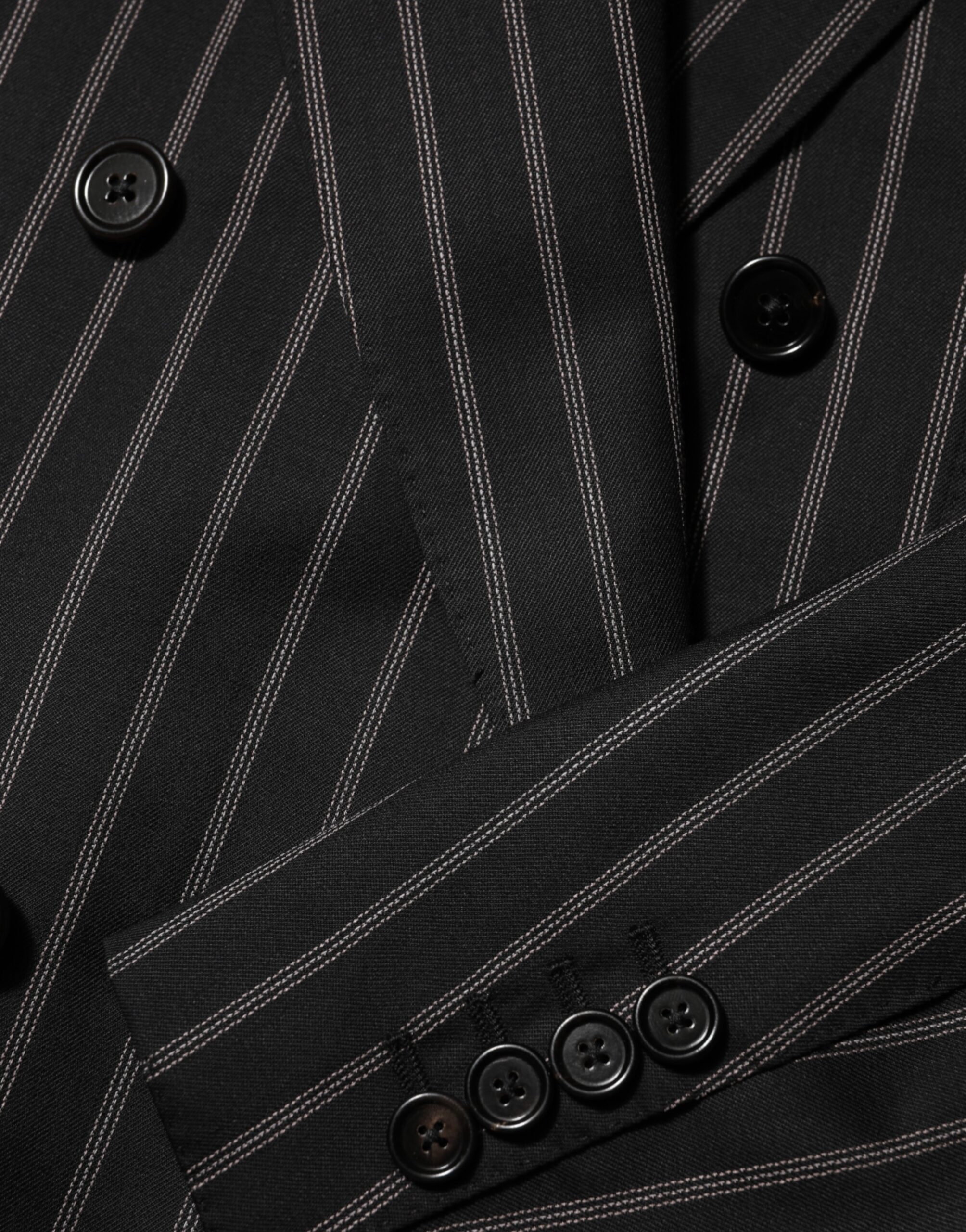 Dolce & Gabbana Black Stripes SICILIA 1 Button Suit Blazer - Image 8