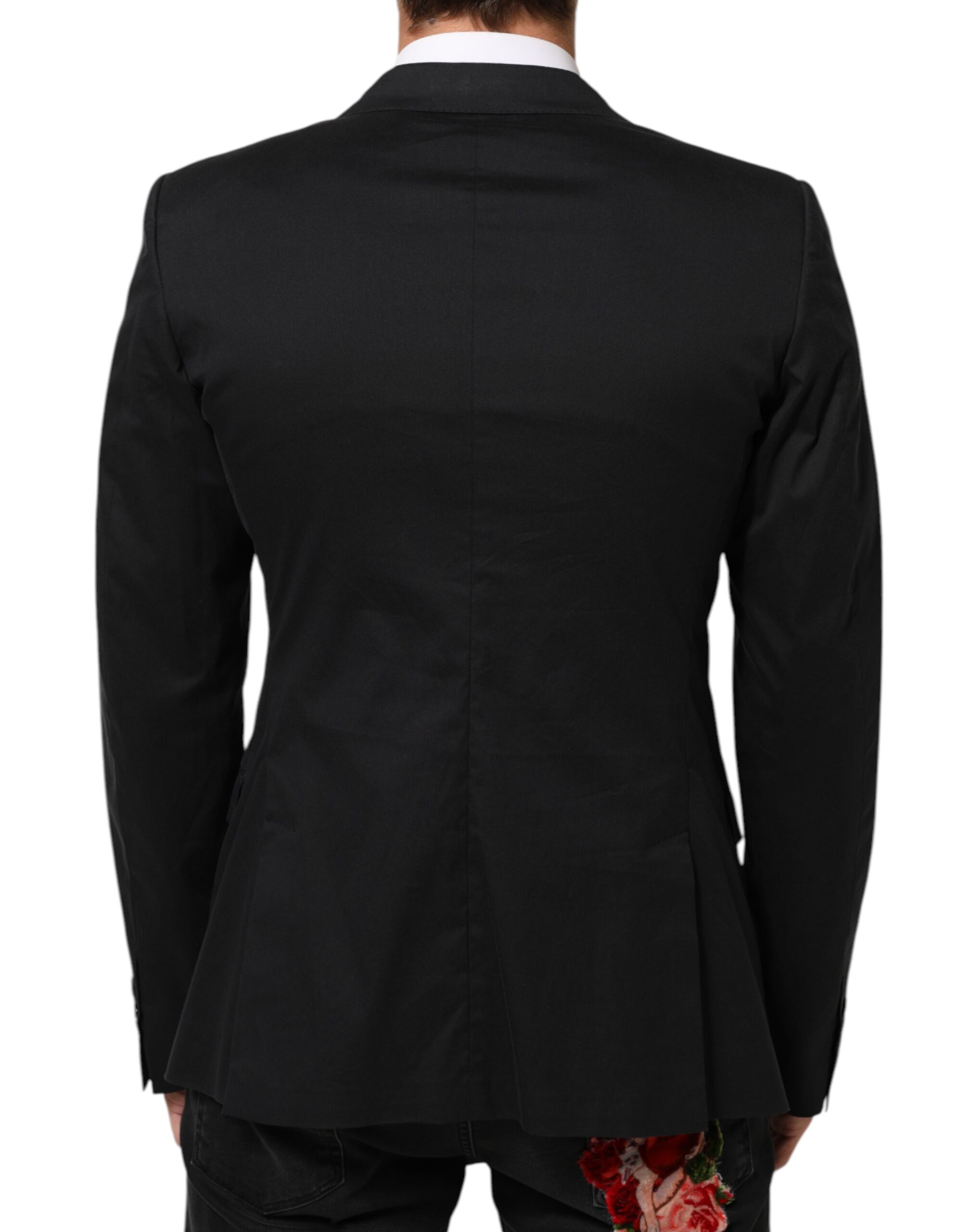 Dolce & Gabbana Black Cotton 2 Buttons Suit Jacket Blazer - Image 4