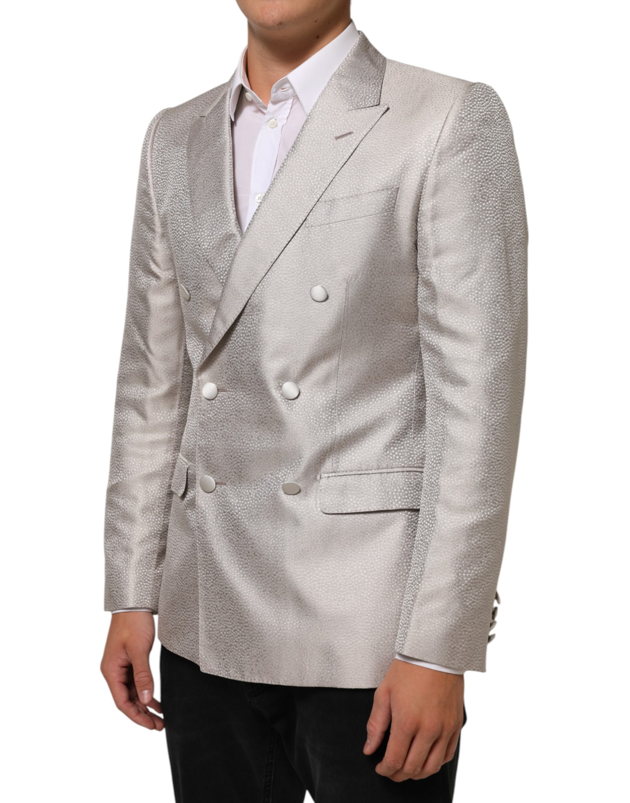 Dolce & Gabbana Beige MARTINI Double-Breasted Suit Blazer - Image 3