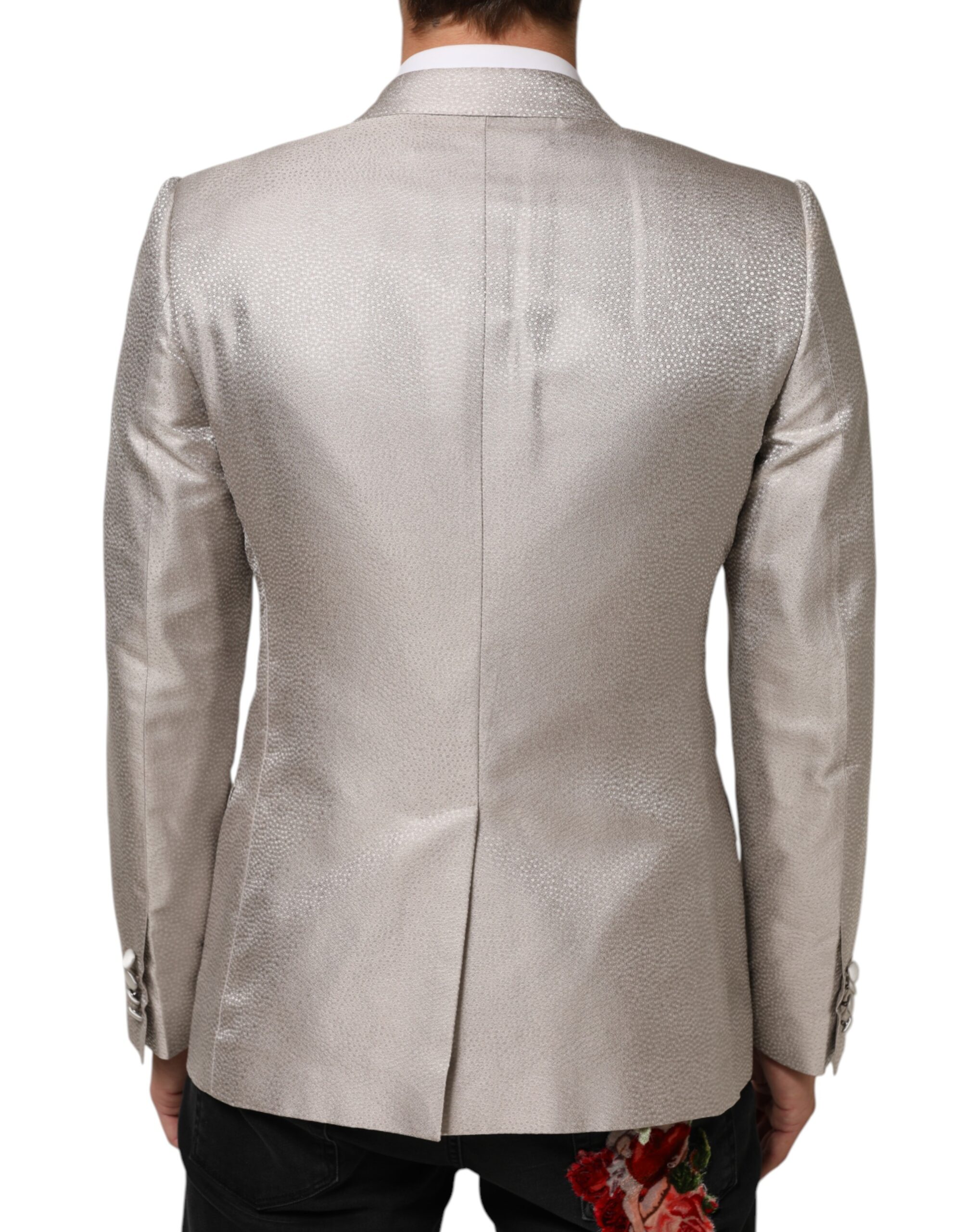 Dolce & Gabbana Beige MARTINI Double-Breasted Suit Blazer - Image 4