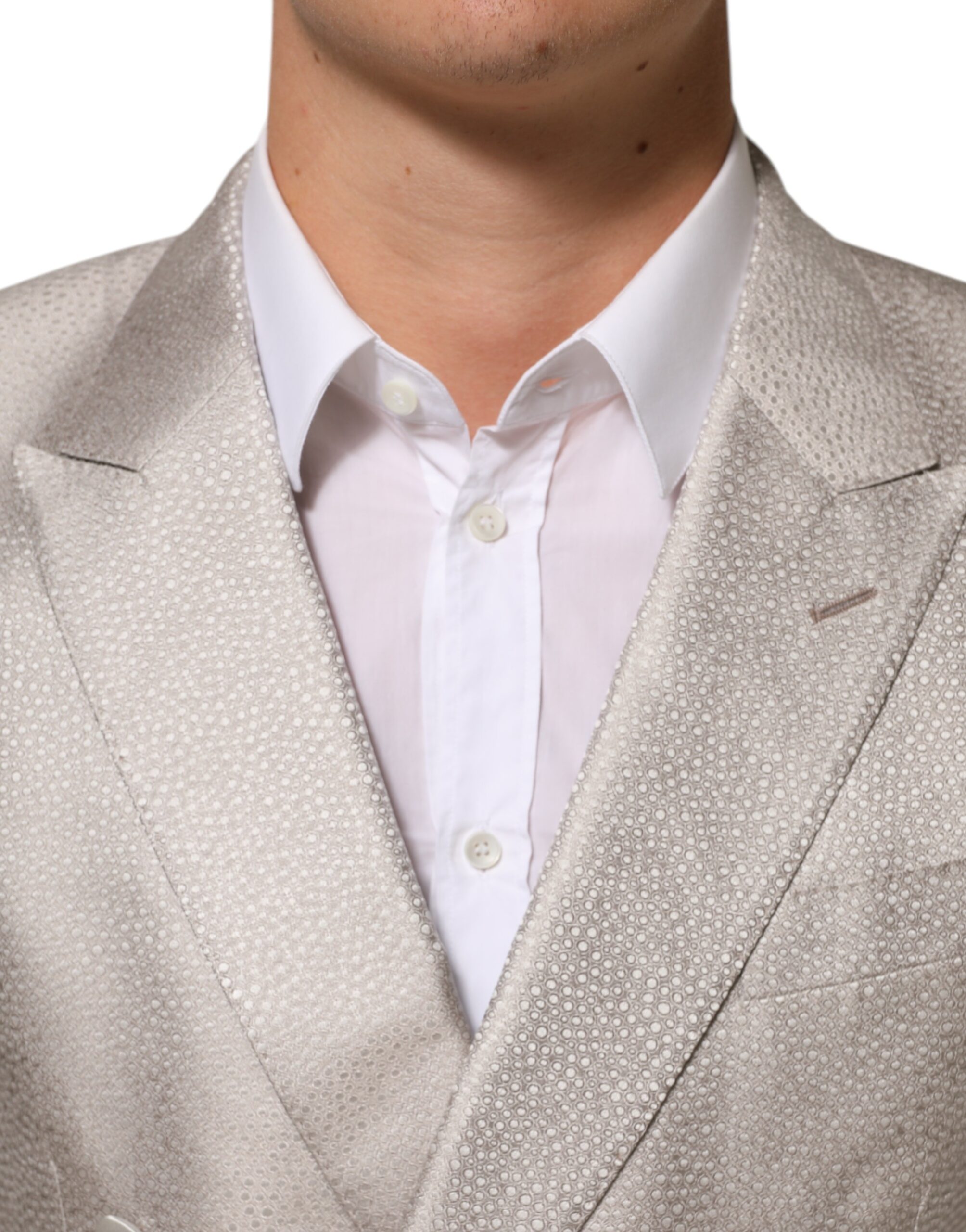 Dolce & Gabbana Beige MARTINI Double-Breasted Suit Blazer - Image 5