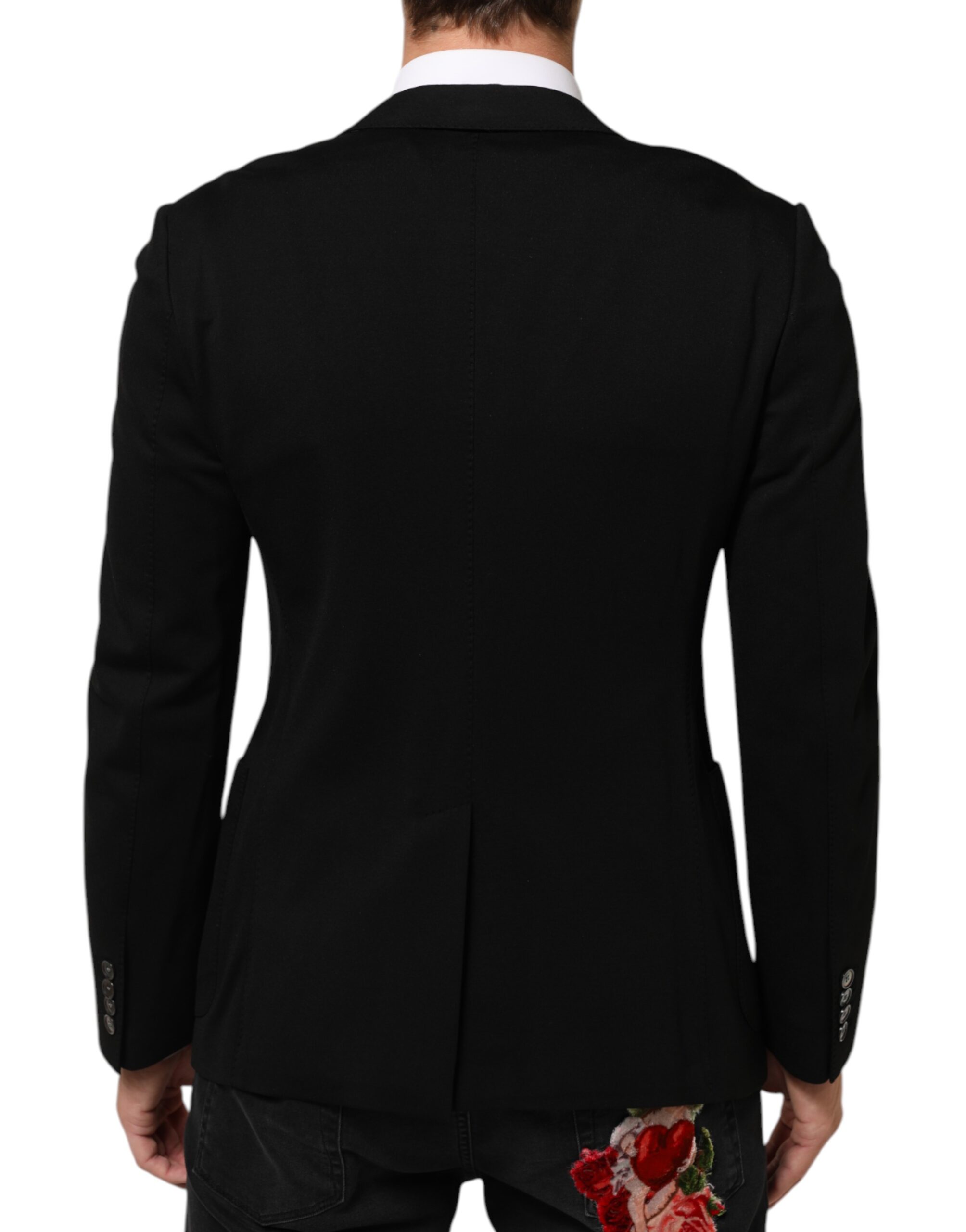 Dolce & Gabbana Black Viscose 2 Buttons Suit Jacket Blazer - Image 4