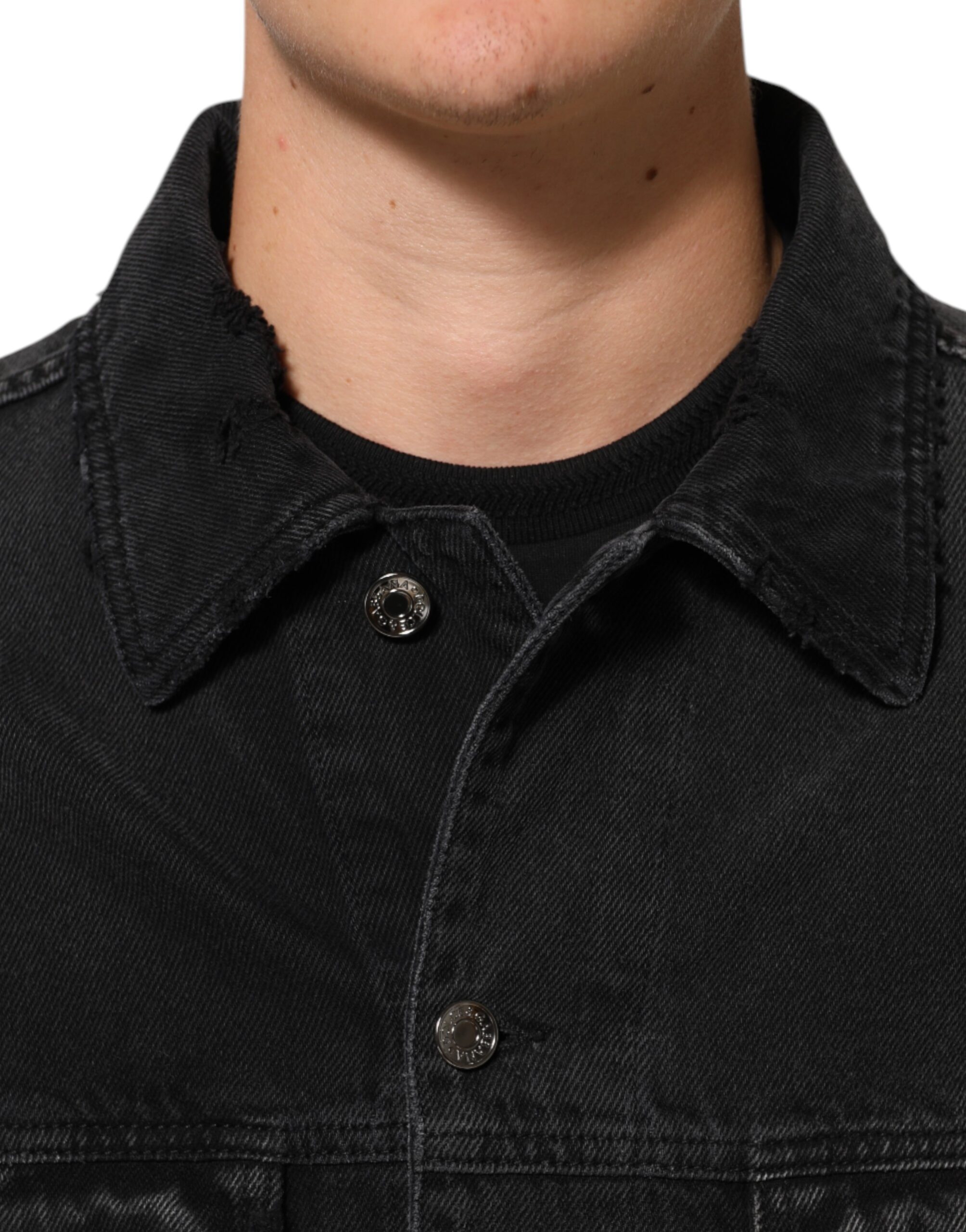 Dolce & Gabbana Black Cotton Stretch Denim Blouson Jacket - Image 5