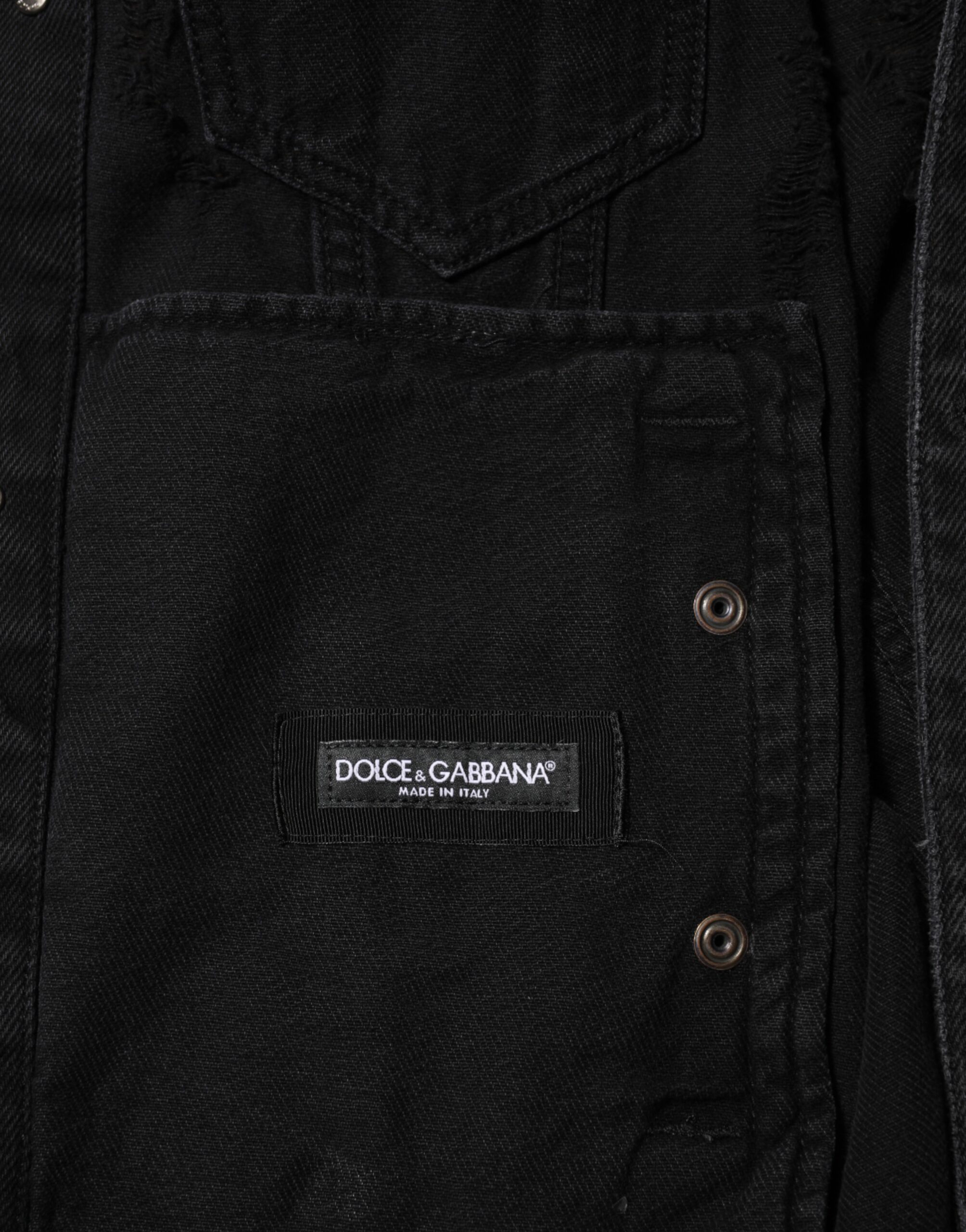 Dolce & Gabbana Black Cotton Stretch Denim Blouson Jacket - Image 8