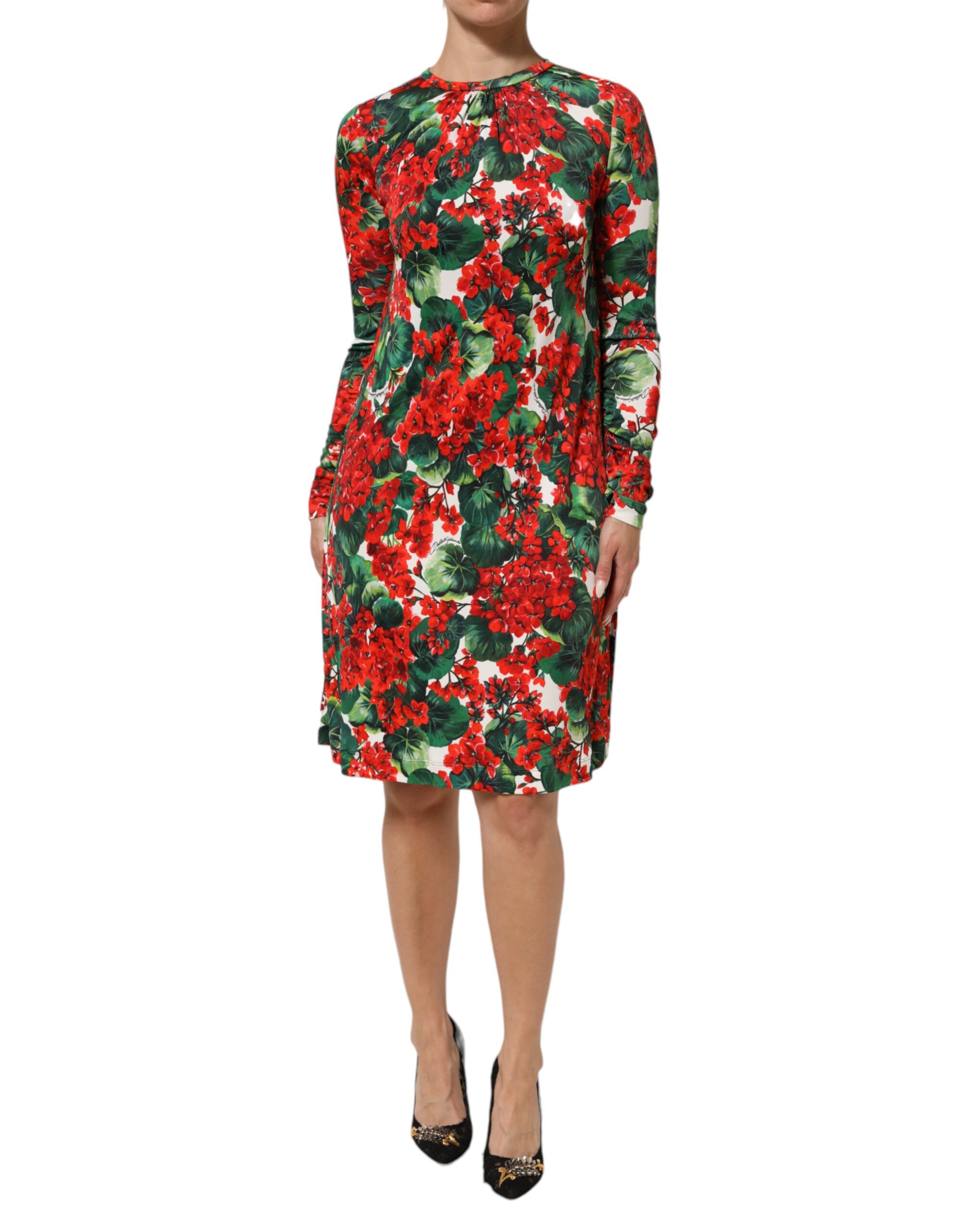 Dolce & Gabbana Multicolor Floral Short Portofino Dress - Image 2
