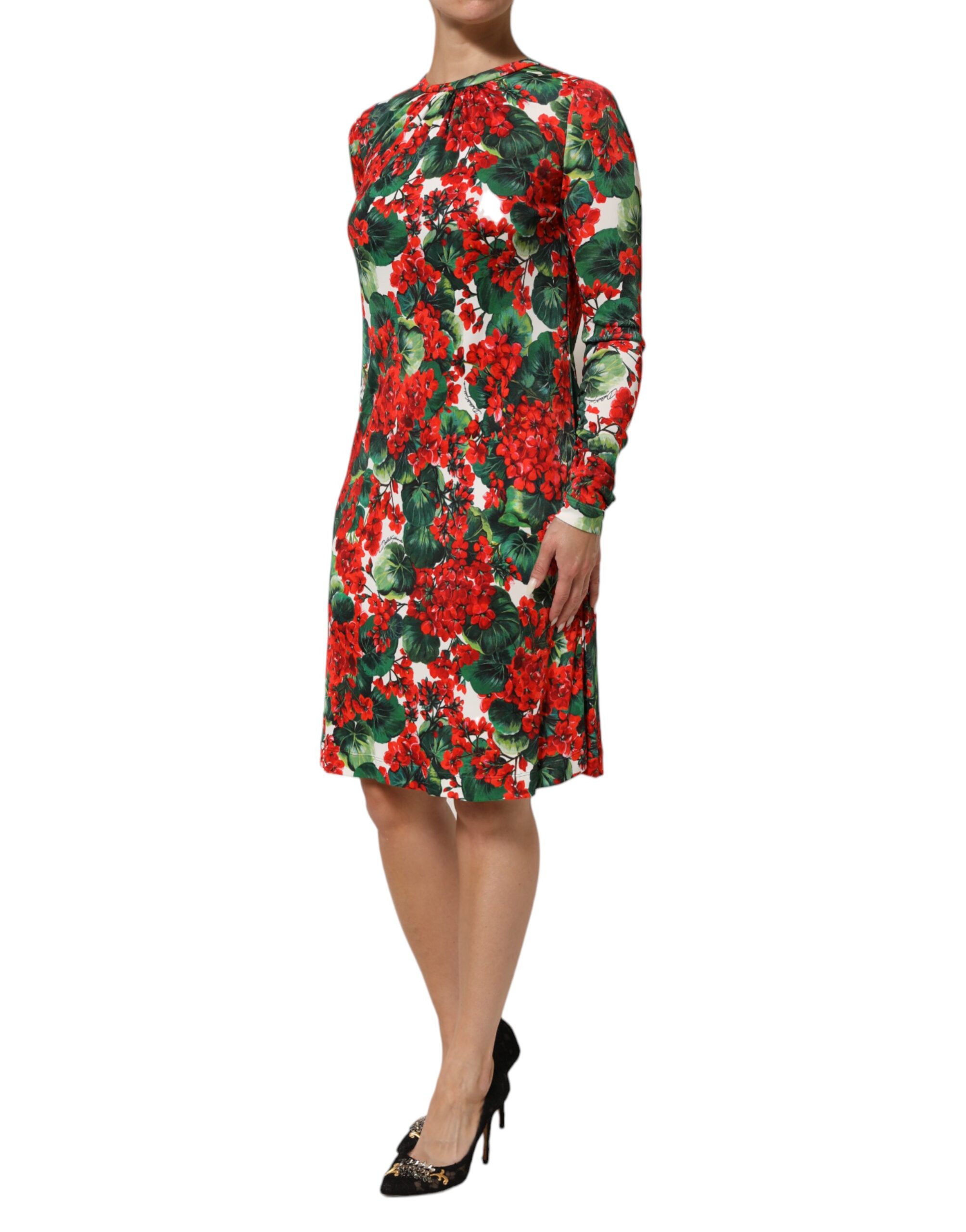 Dolce & Gabbana Multicolor Floral Short Portofino Dress - Image 3