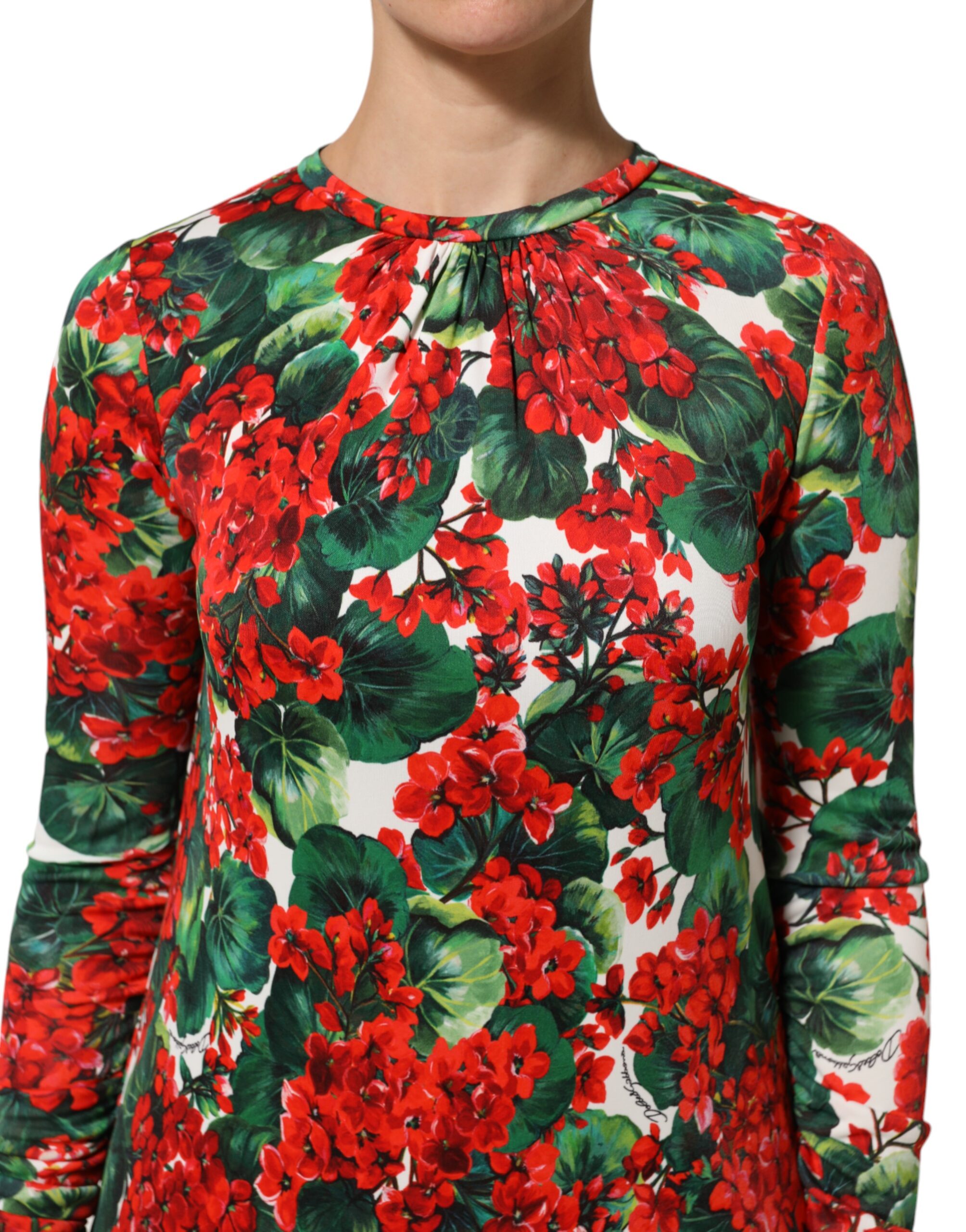Dolce & Gabbana Multicolor Floral Short Portofino Dress - Image 5