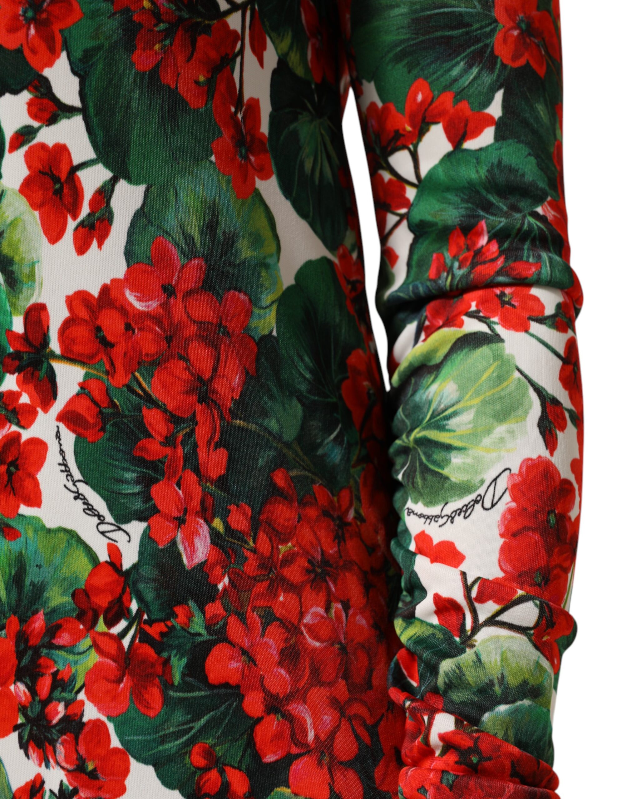 Dolce & Gabbana Multicolor Floral Short Portofino Dress - Image 6