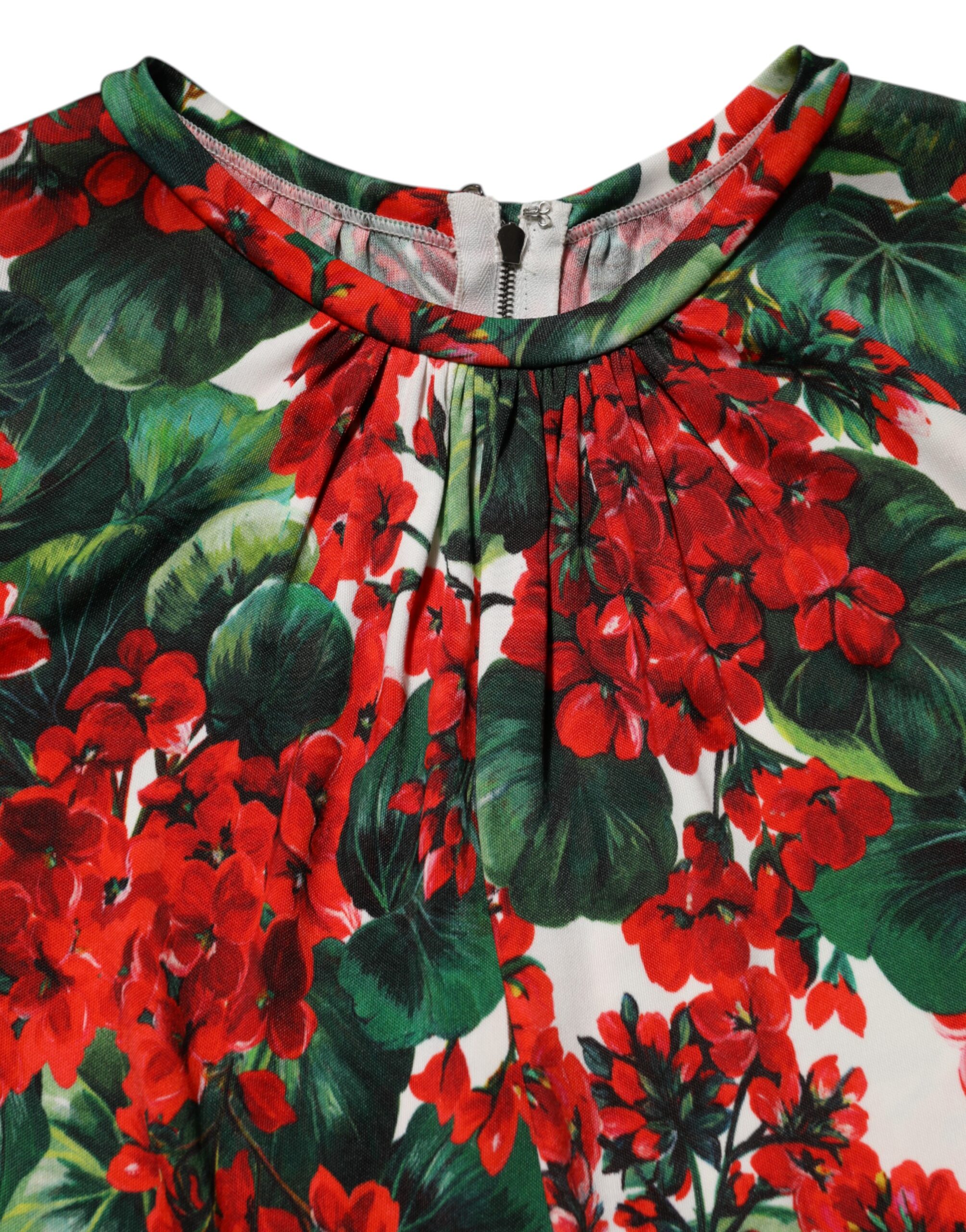 Dolce & Gabbana Multicolor Floral Short Portofino Dress - Image 7