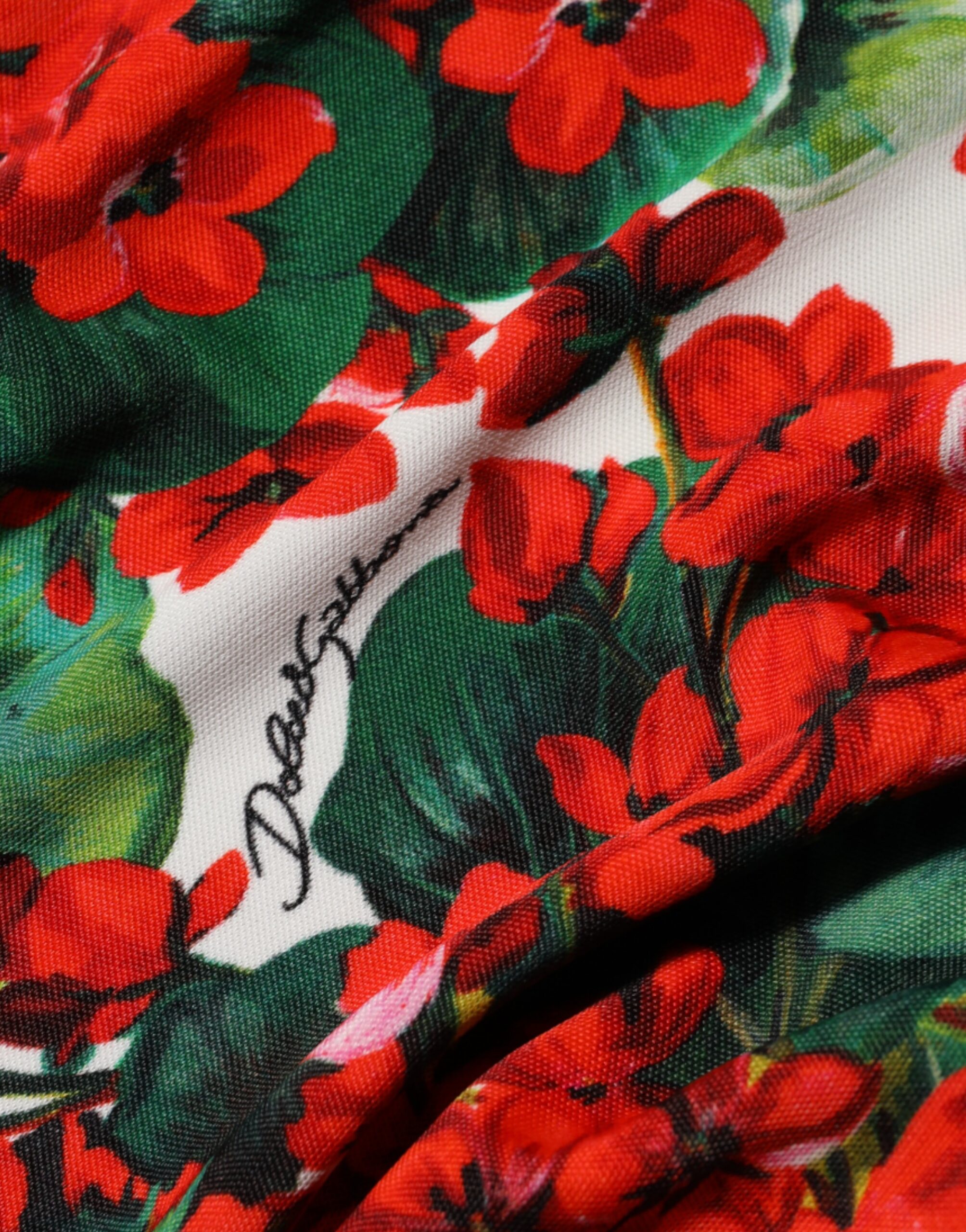 Dolce & Gabbana Multicolor Floral Short Portofino Dress - Image 8
