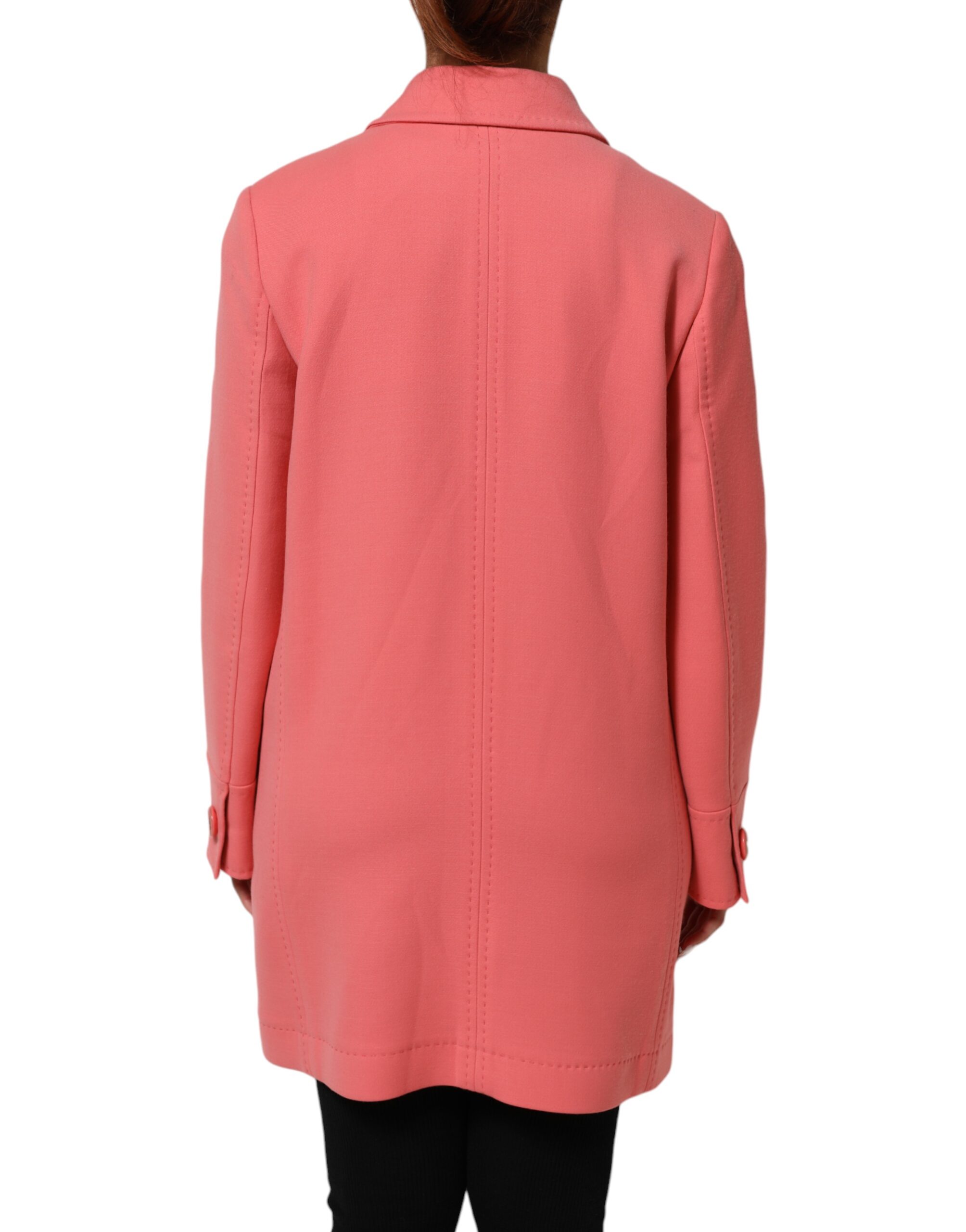 Dolce & Gabbana Pink Buttoned Down Trench Coat Jacket - Image 4