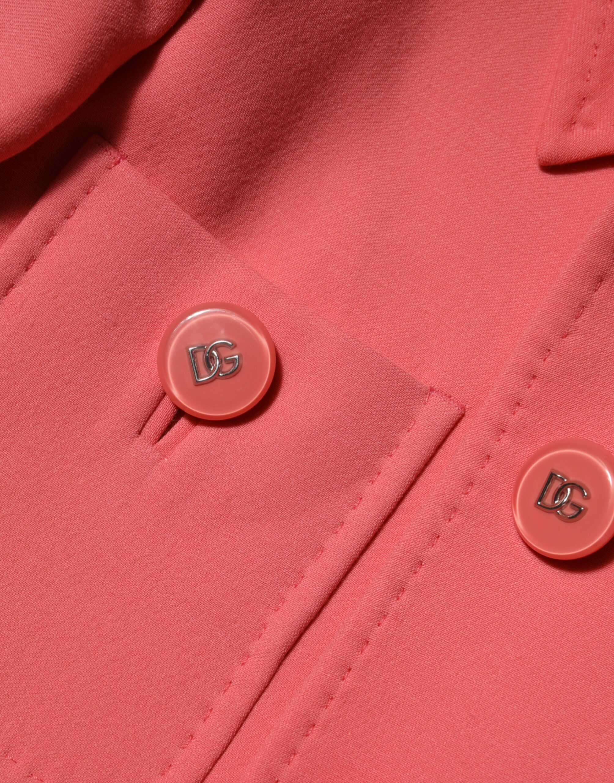 Dolce & Gabbana Pink Buttoned Down Trench Coat Jacket - Image 8