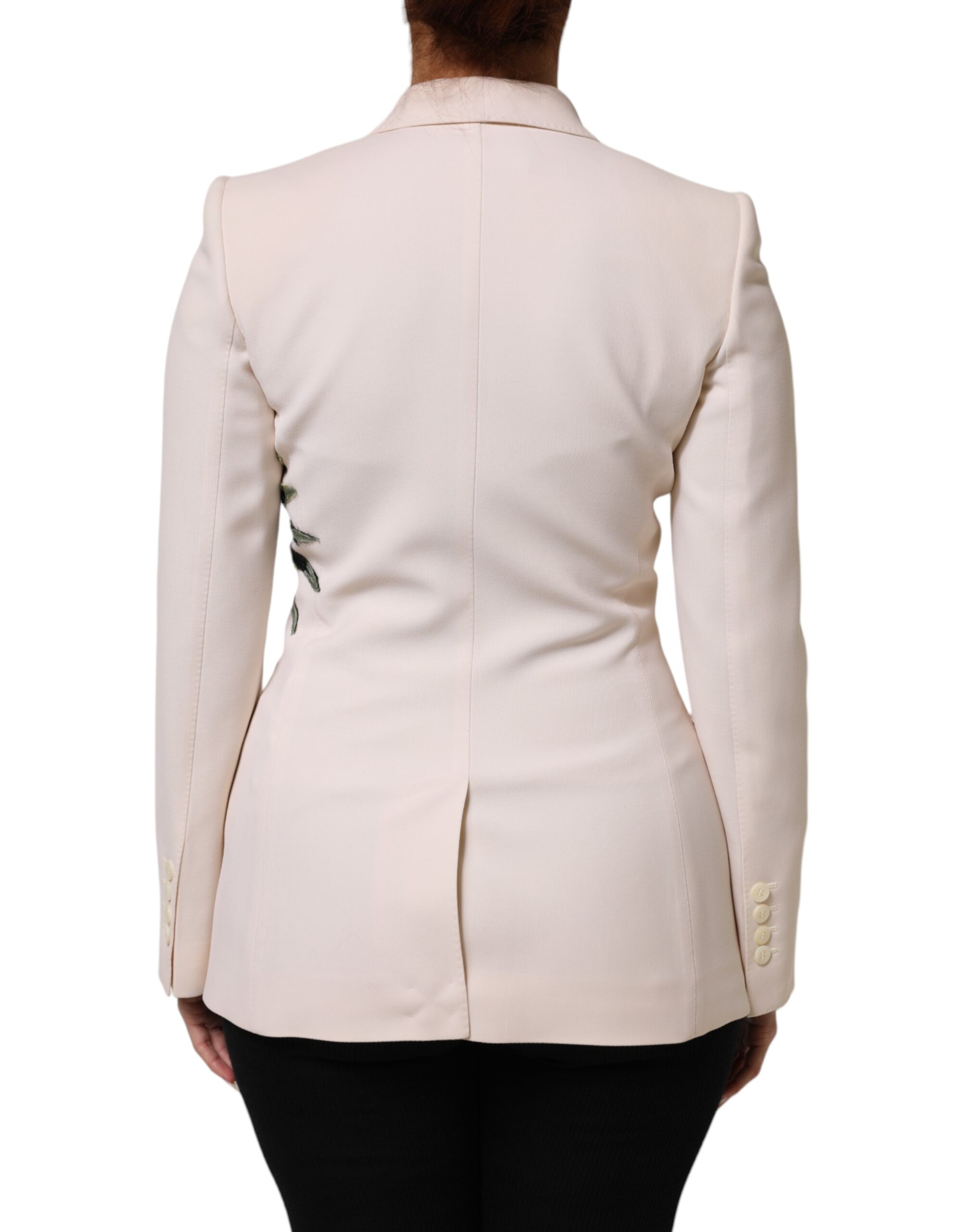 Dolce & Gabbana Beige Embroidered Single Breasted Jacket - Image 4