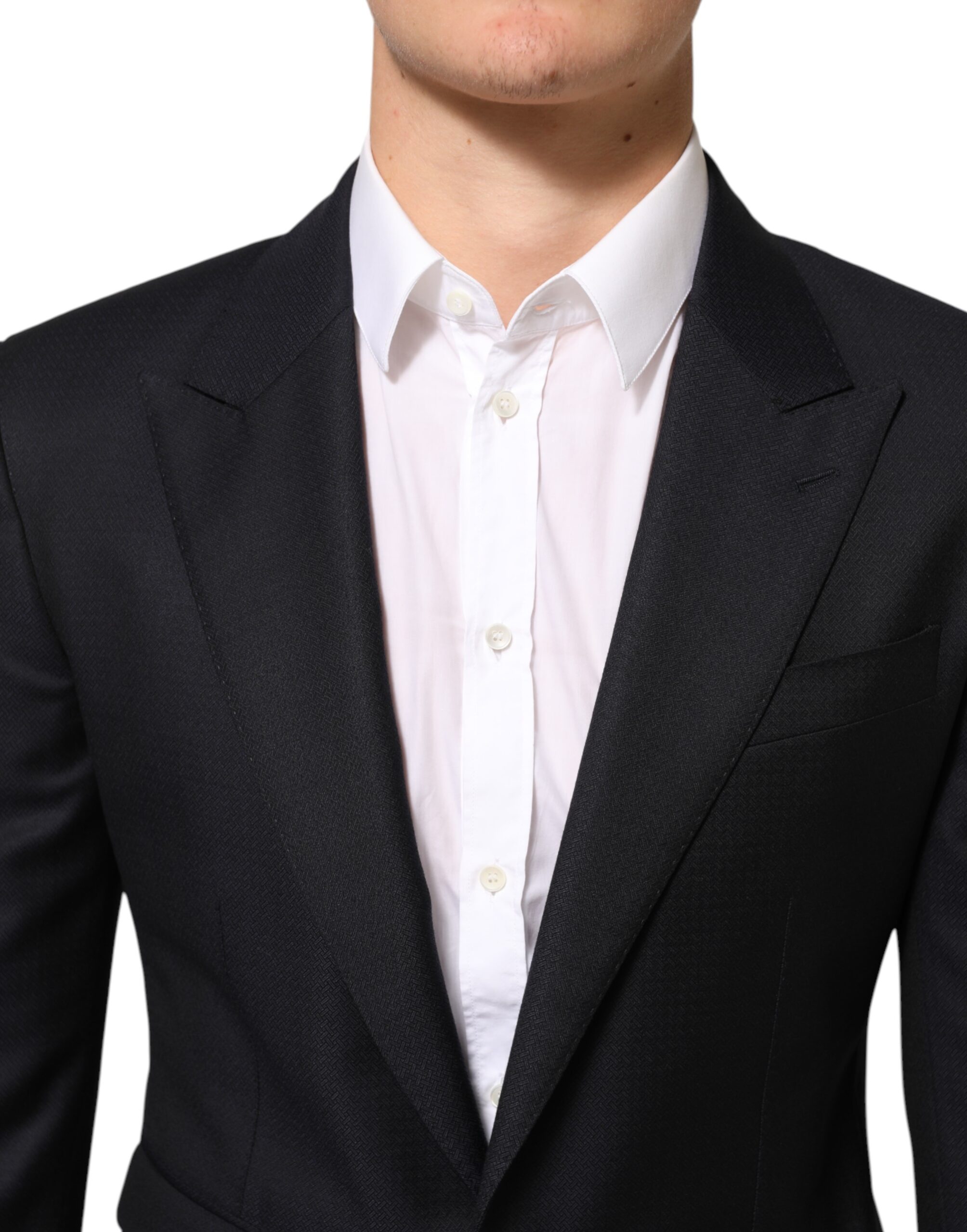 Dolce & Gabbana Dark Blue Wool NAPOLI 2 Button Men Suit Blazer - Image 5