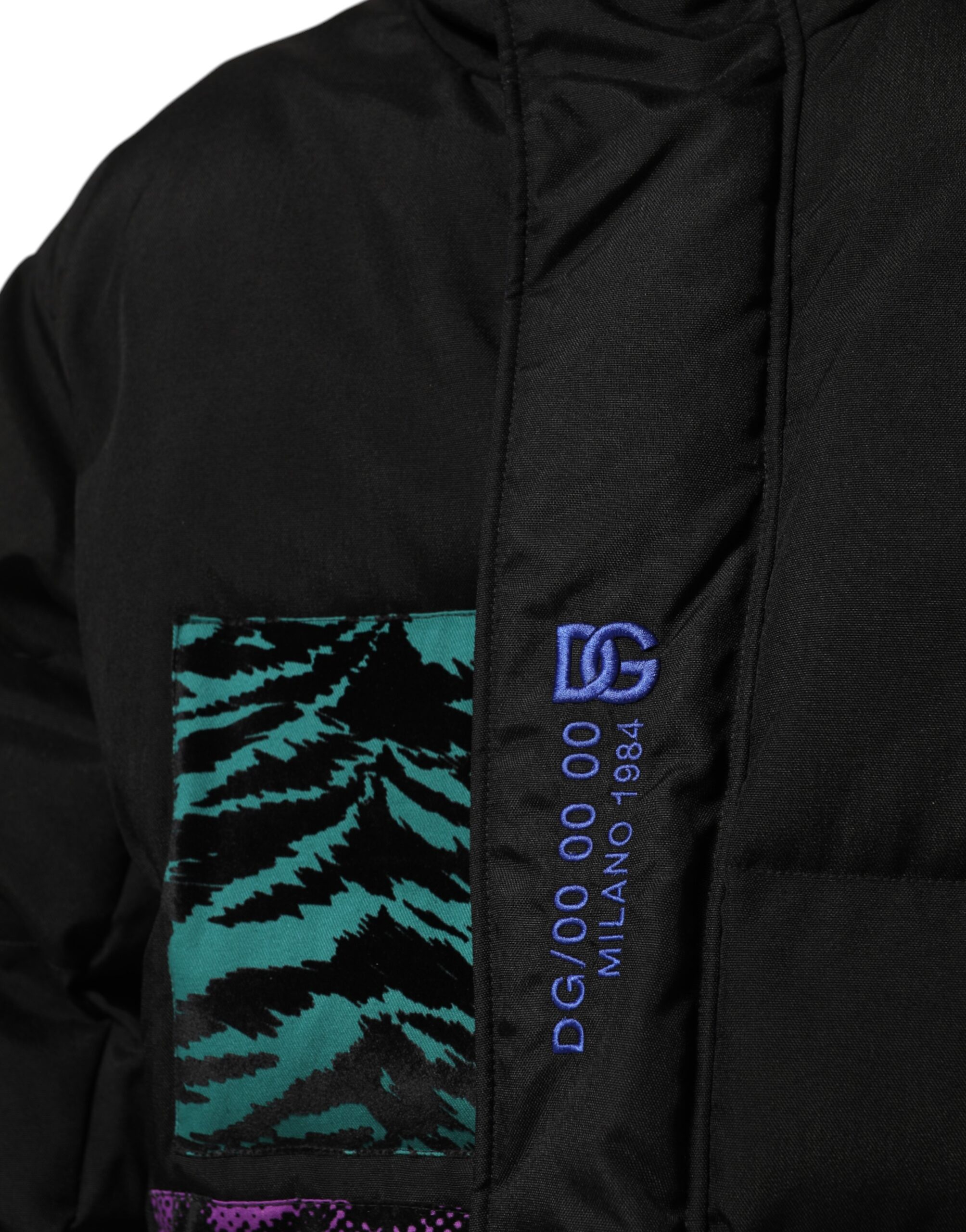 Dolce & Gabbana Black Nylon Puffer Men Full Zip Jacket - Image 6