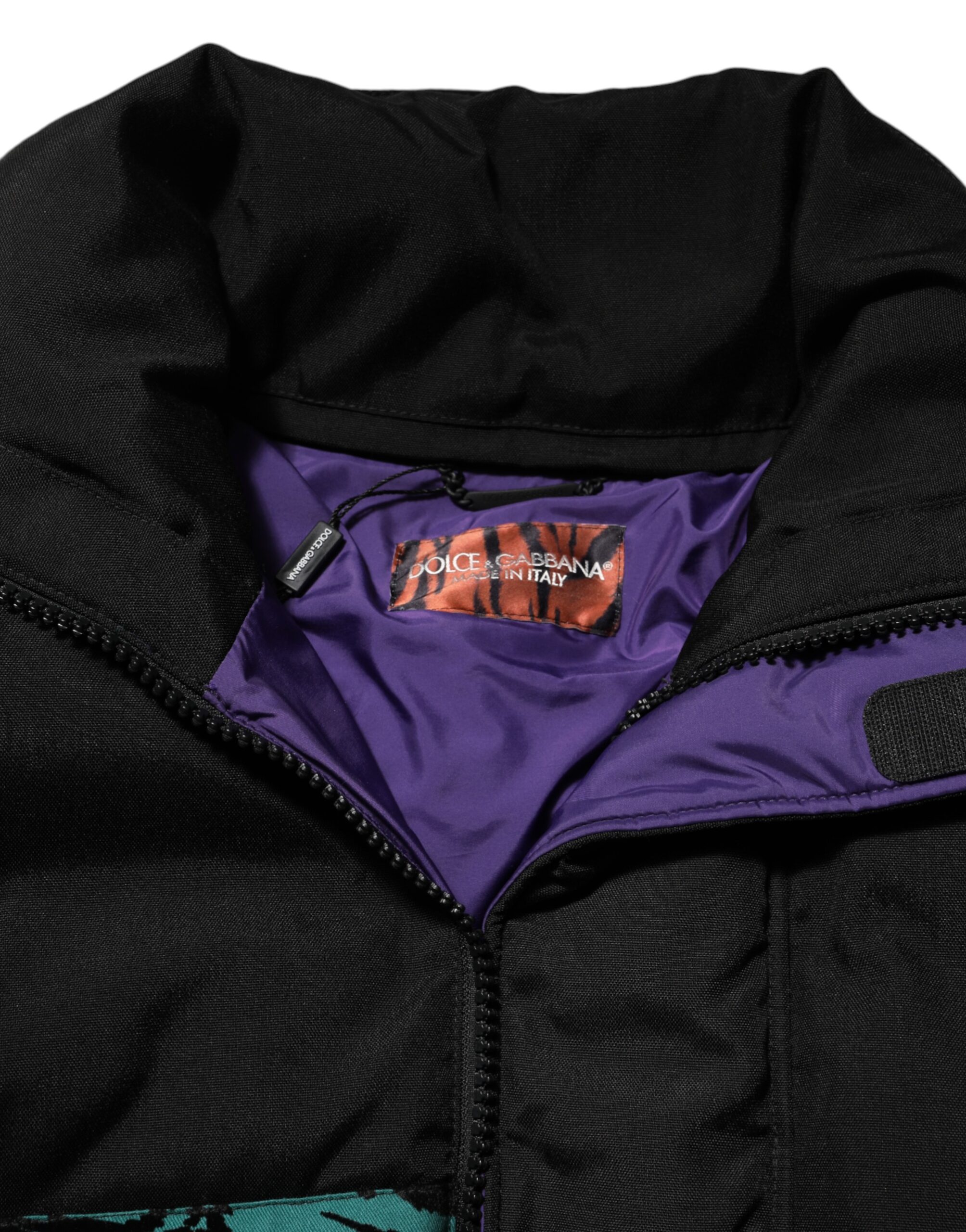 Dolce & Gabbana Black Nylon Puffer Men Full Zip Jacket - Image 7