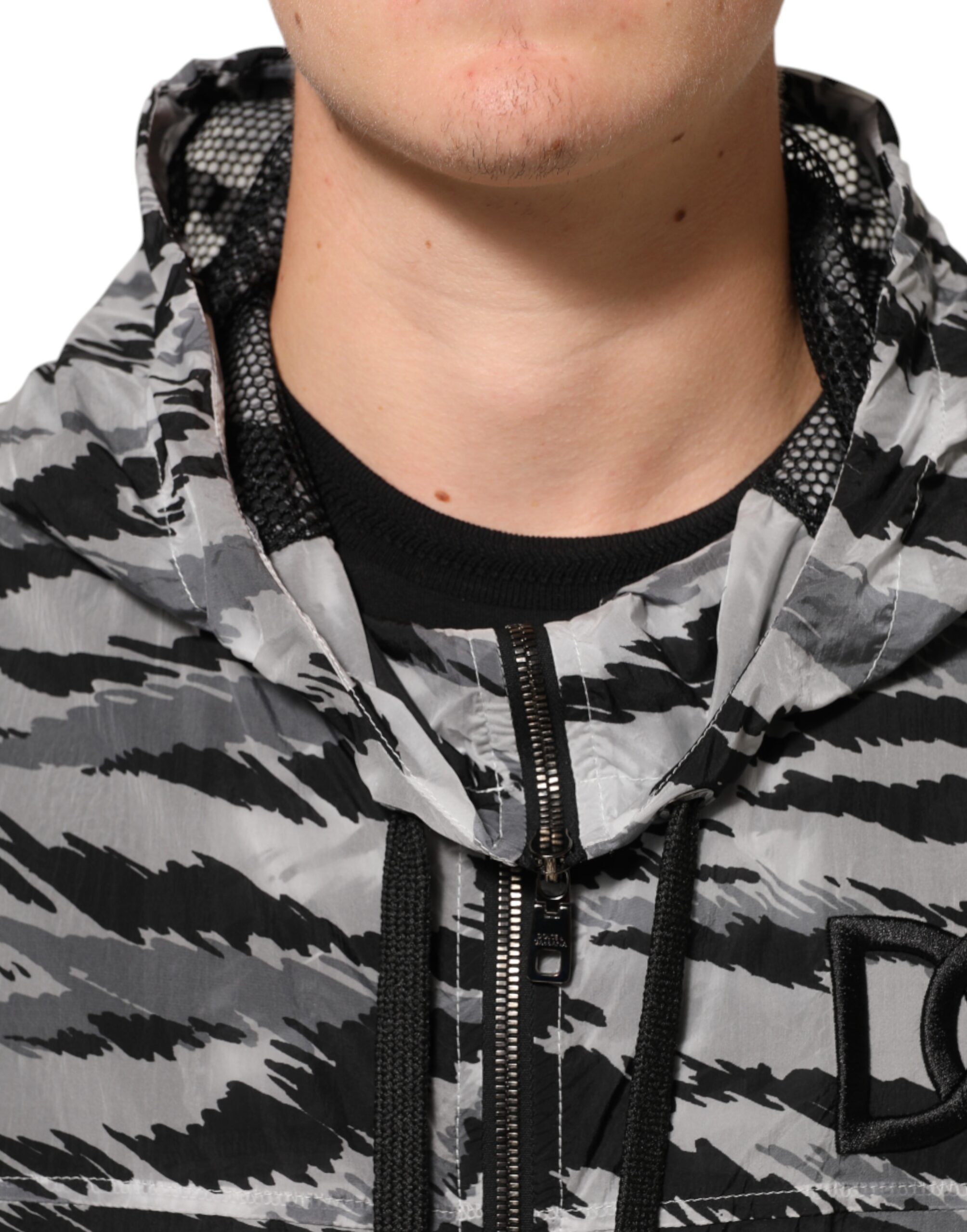 Dolce & Gabbana Gray Camouflage Hooded Sweatshirt Jacket - Image 5