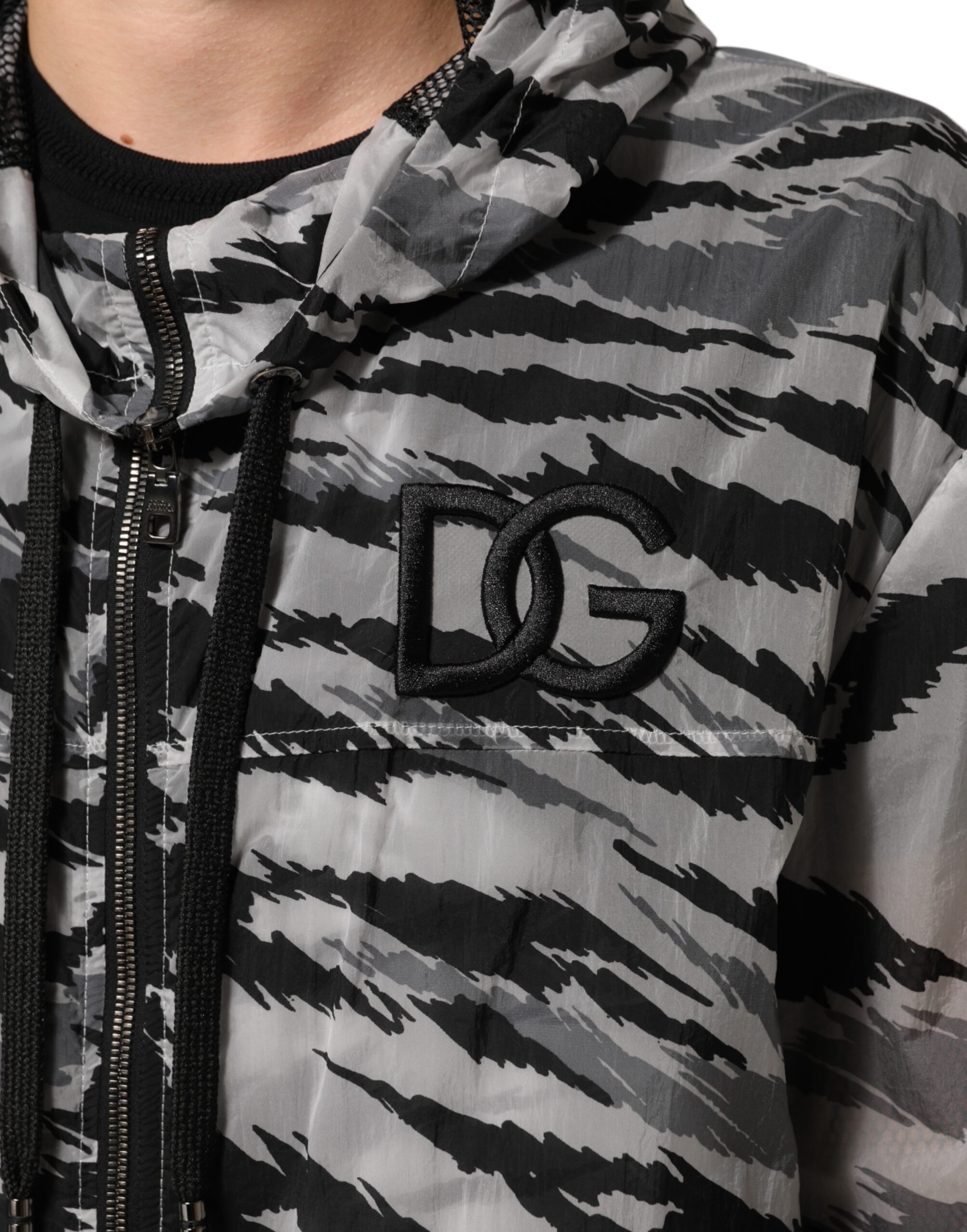 Dolce & Gabbana Gray Camouflage Hooded Sweatshirt Jacket - Image 6