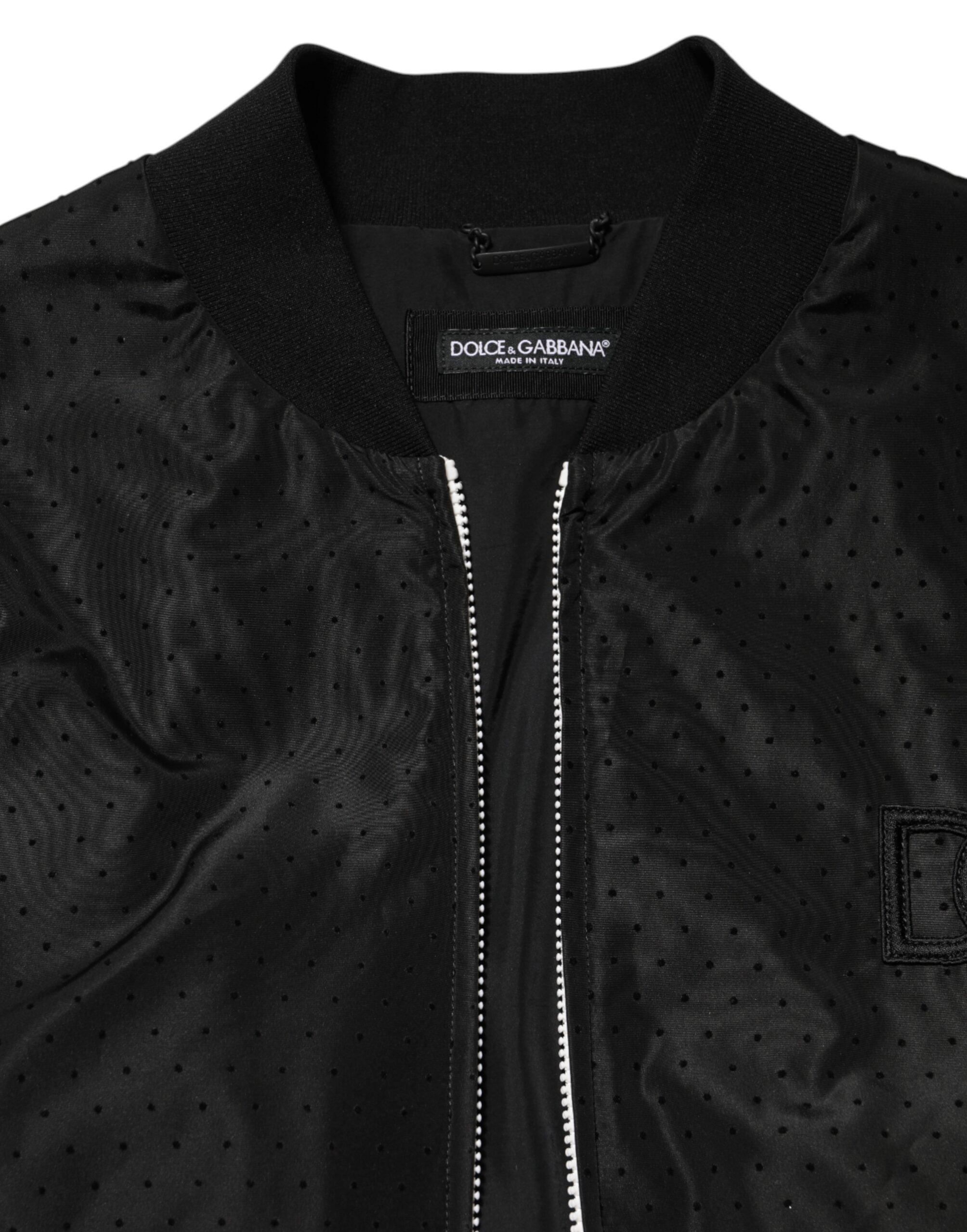 Dolce & Gabbana Black Acetate Full Zip Bomber Men Jacket - Image 7