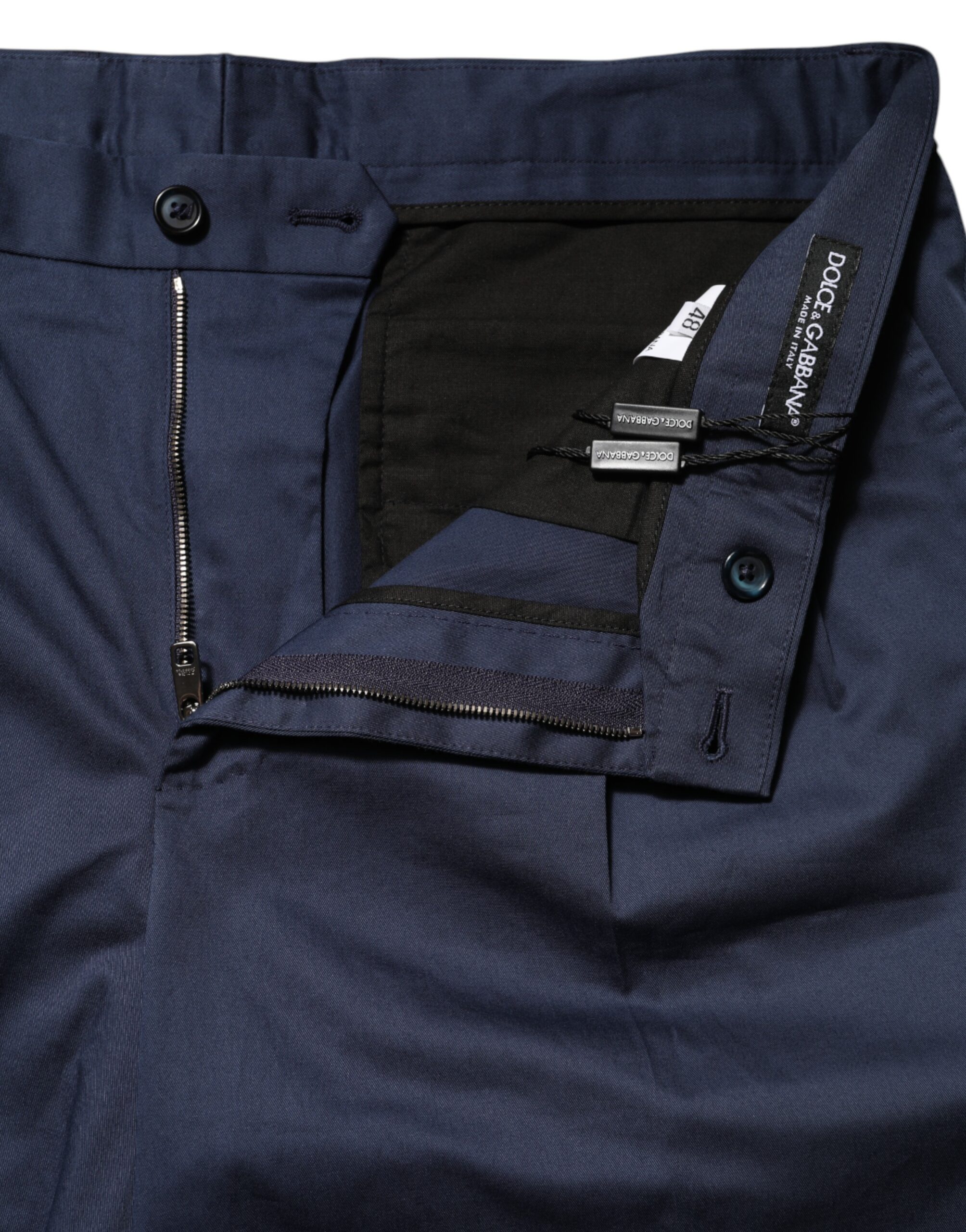 Dolce & Gabbana Blue Cotton Stretch Mid Waist Bermuda Shorts - Image 5