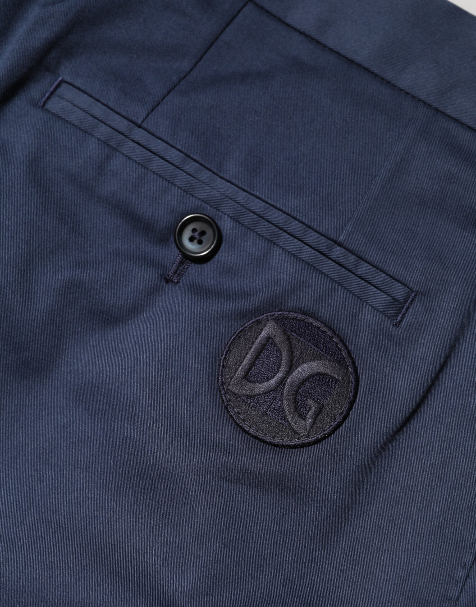 Dolce & Gabbana Blue Cotton Stretch Mid Waist Bermuda Shorts - Image 6