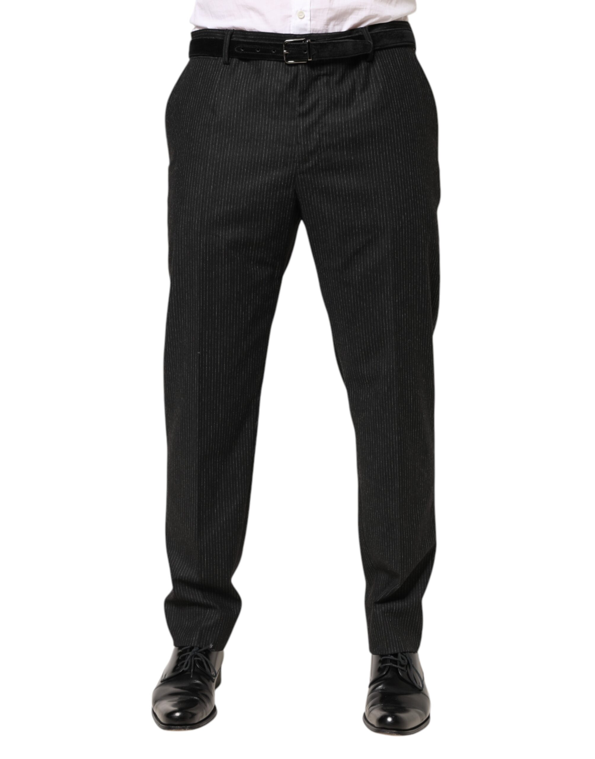 Dolce & Gabbana Black Cotton Mid Waist Dress Trouser Pants - Image 2