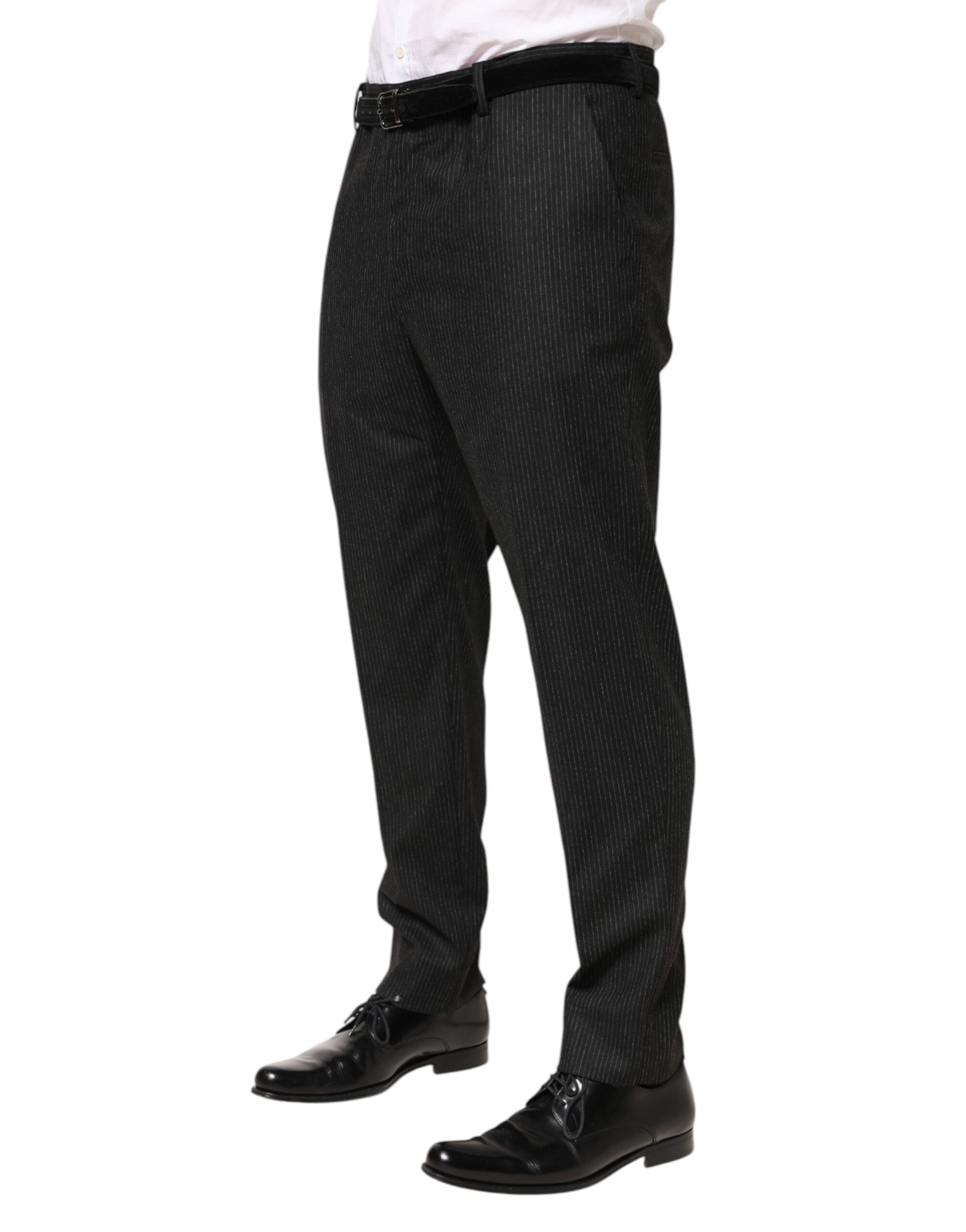 Dolce & Gabbana Black Cotton Mid Waist Dress Trouser Pants - Image 3