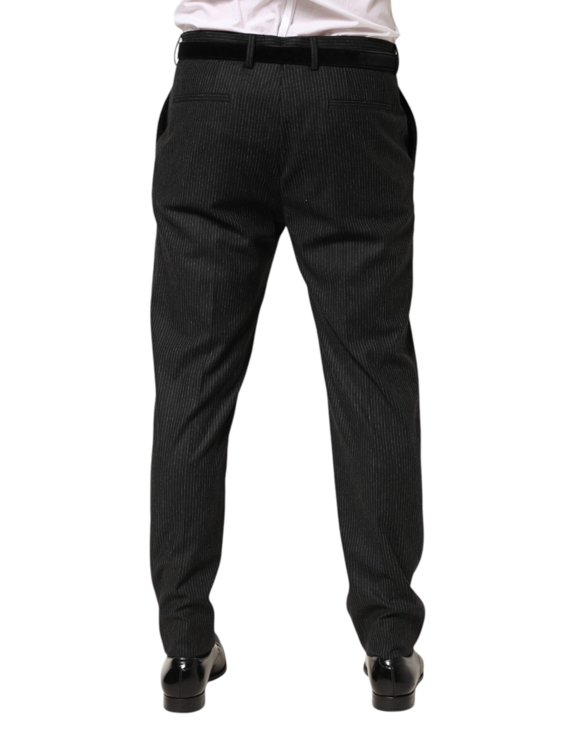 Dolce & Gabbana Black Cotton Mid Waist Dress Trouser Pants - Image 4
