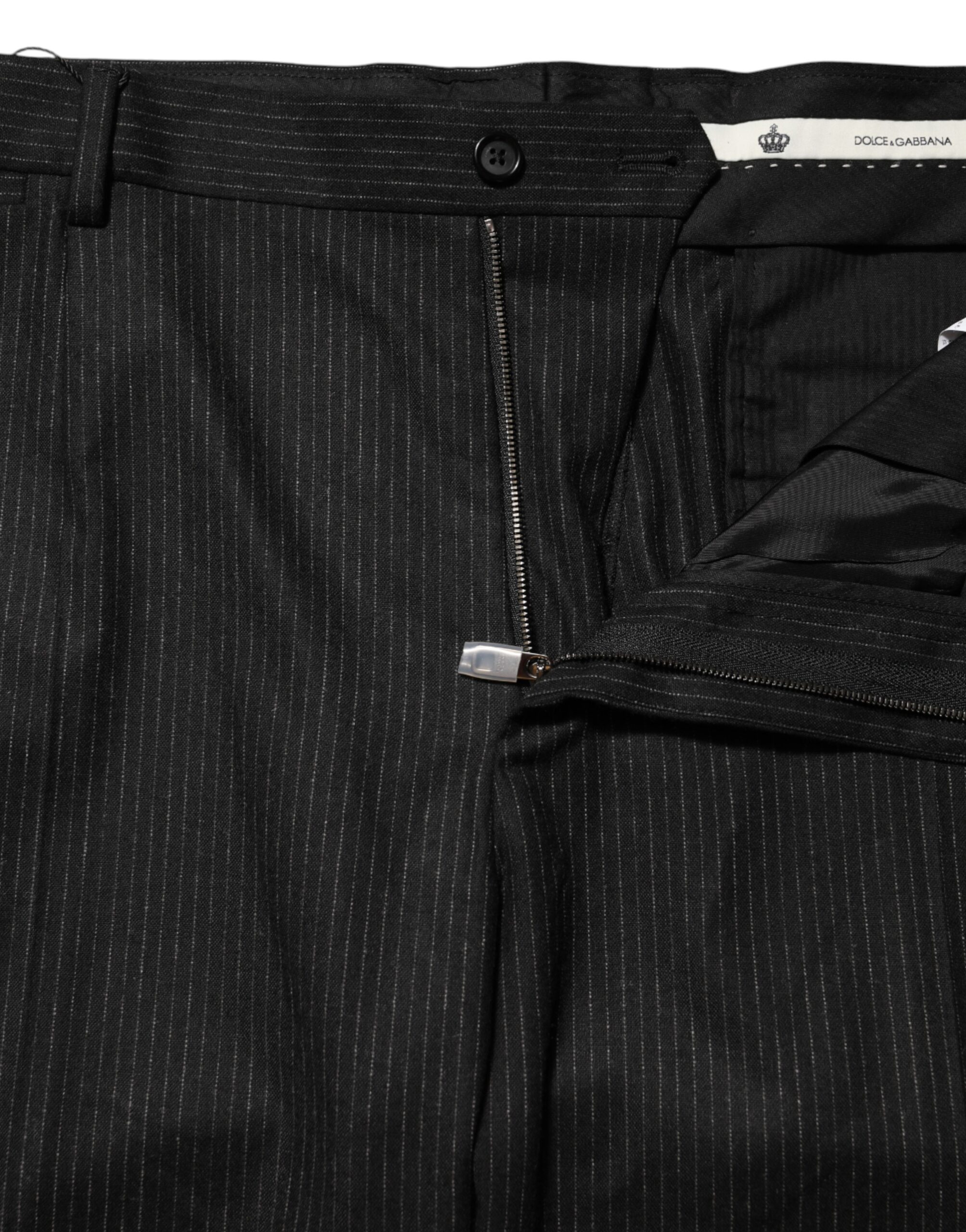 Dolce & Gabbana Black Cotton Mid Waist Dress Trouser Pants - Image 5