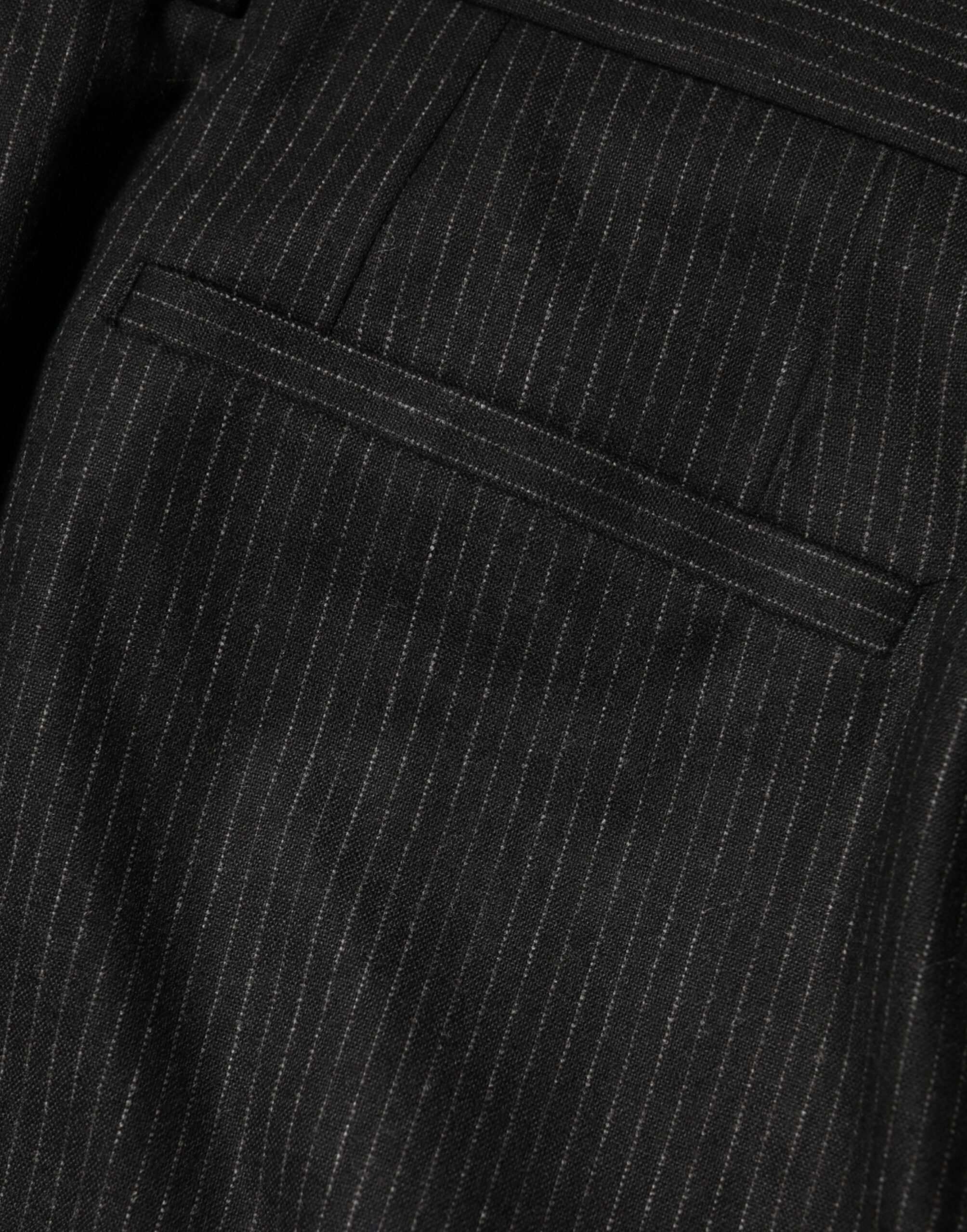 Dolce & Gabbana Black Cotton Mid Waist Dress Trouser Pants - Image 6