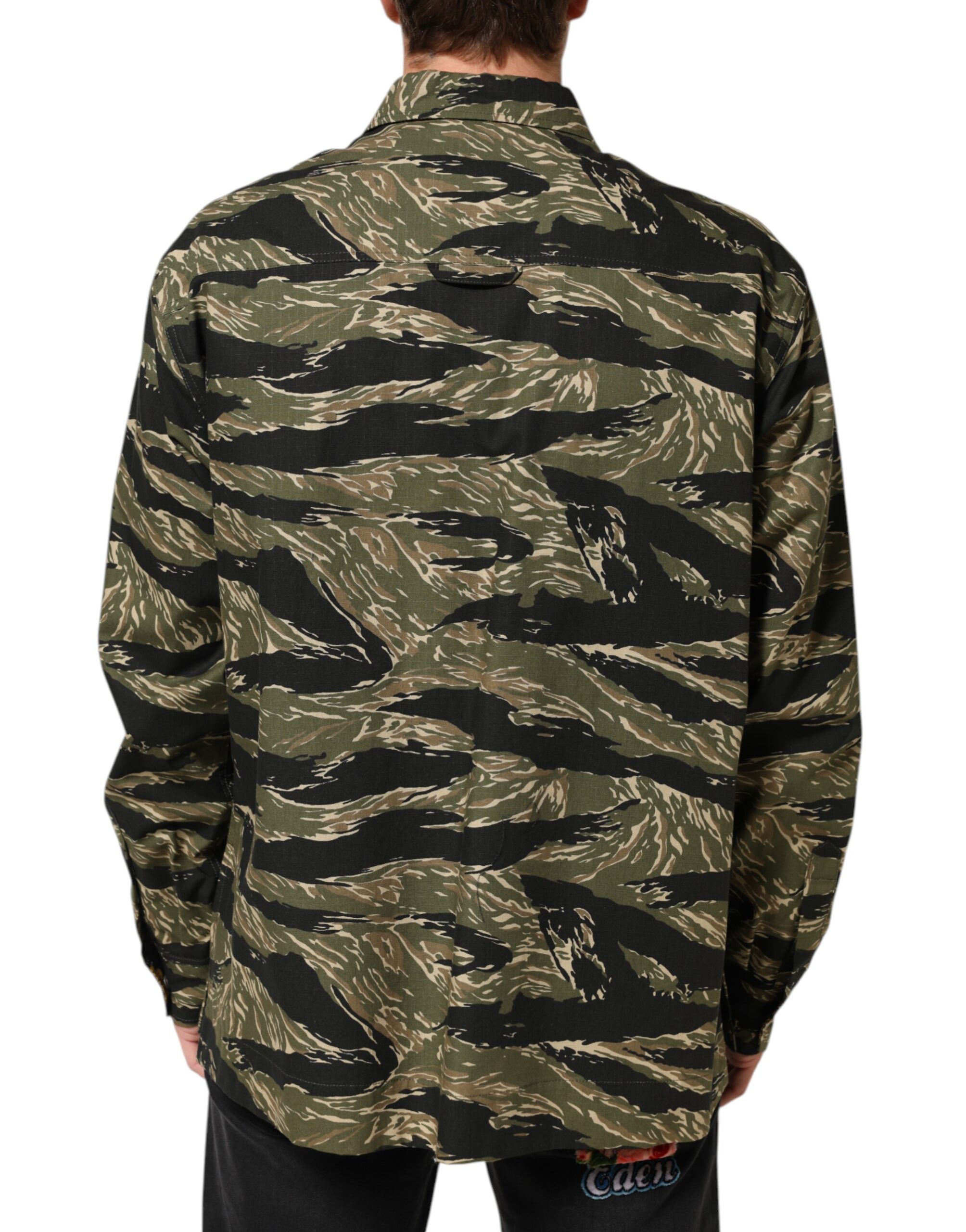Dolce & Gabbana Multicolor Camouflage Cotton Casual Shirt - Image 4