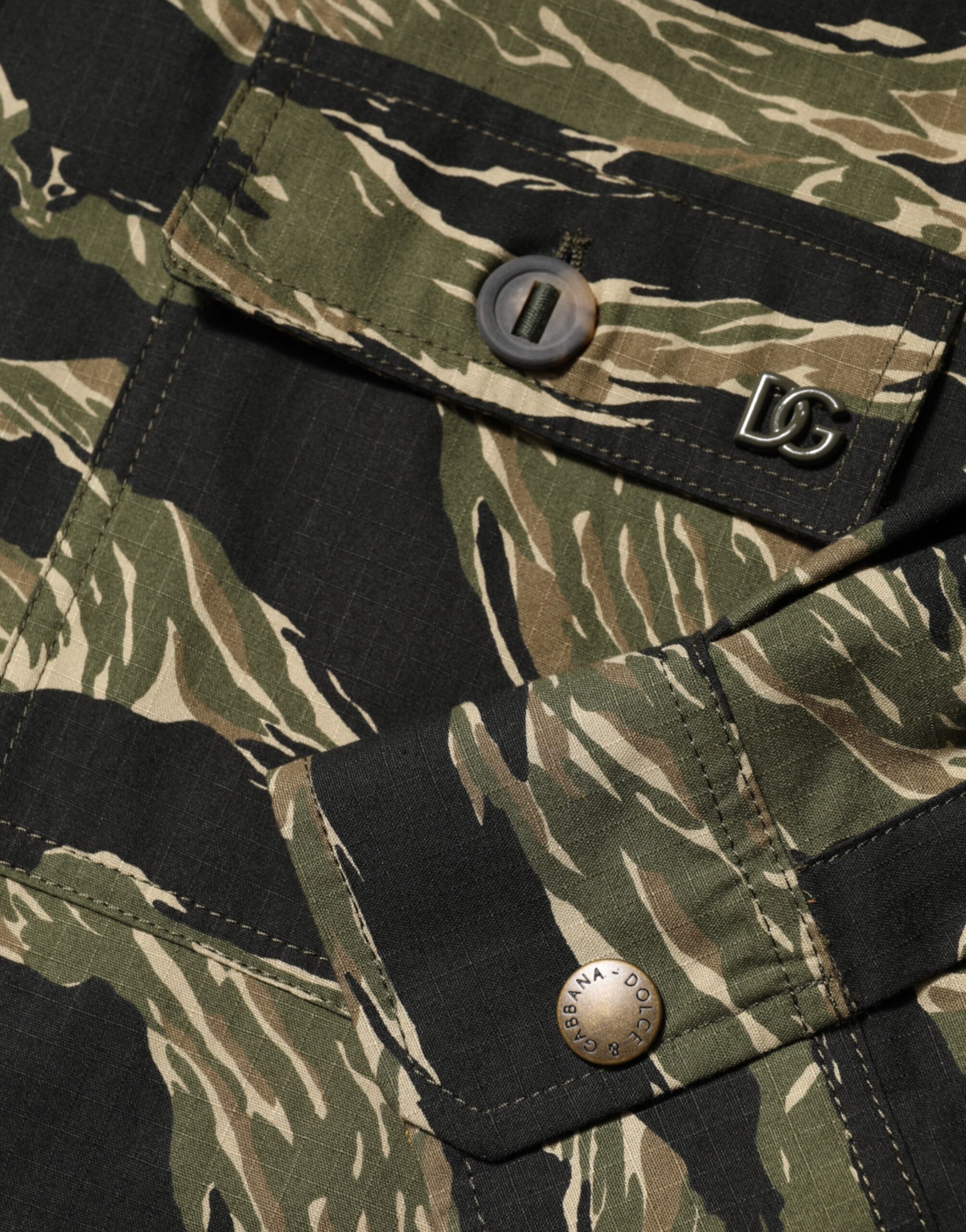 Dolce & Gabbana Multicolor Camouflage Cotton Casual Shirt - Image 8