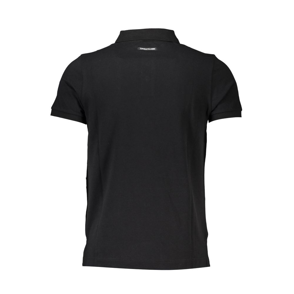 Cavalli Class Black Cotton Polo Shirt - Image 2