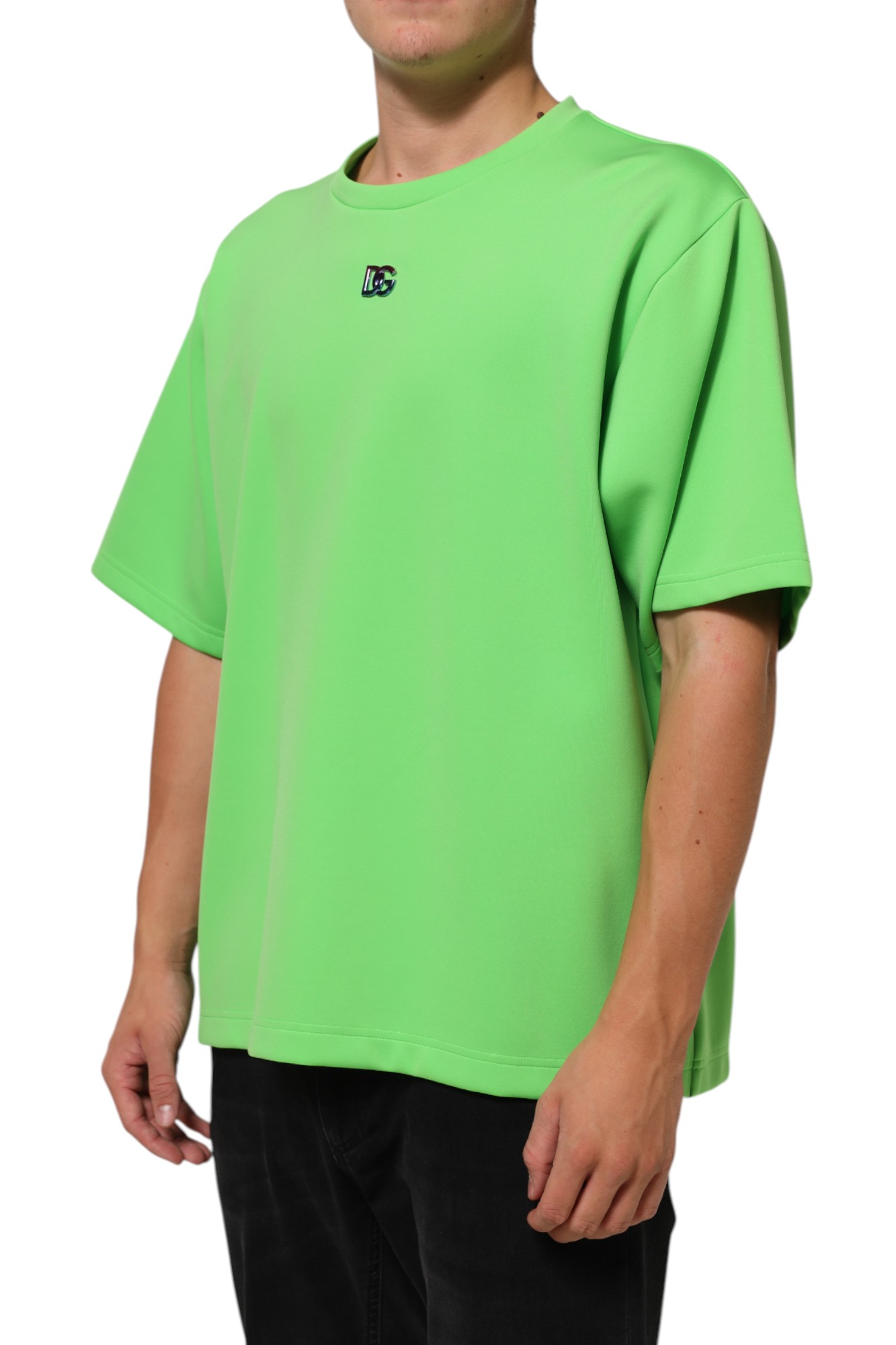 Dolce & Gabbana Green Logo Crew Neck Short Sleeves T-shirt - Image 3