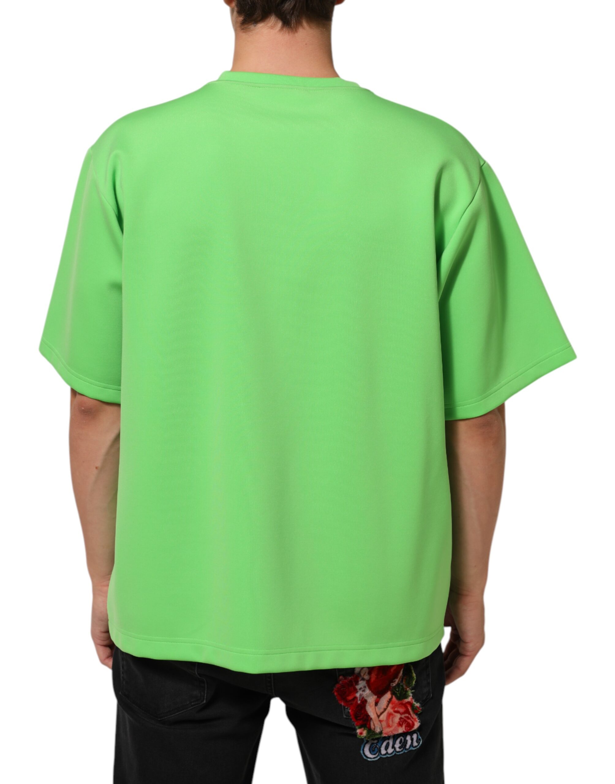 Dolce & Gabbana Green Logo Crew Neck Short Sleeves T-shirt - Image 4