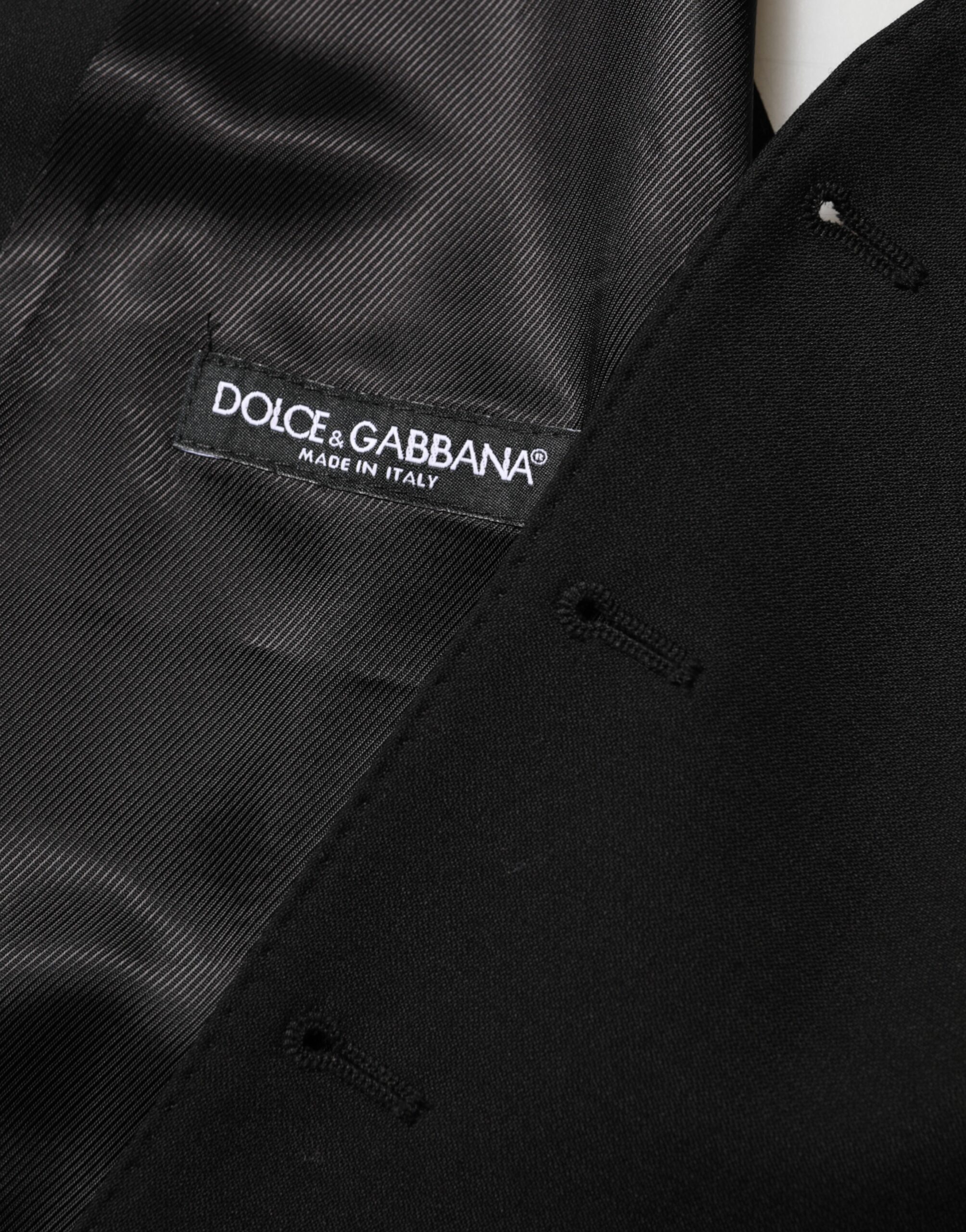 Dolce & Gabbana Black Wool Dress Formal Men Waistcoat Vest - Image 8